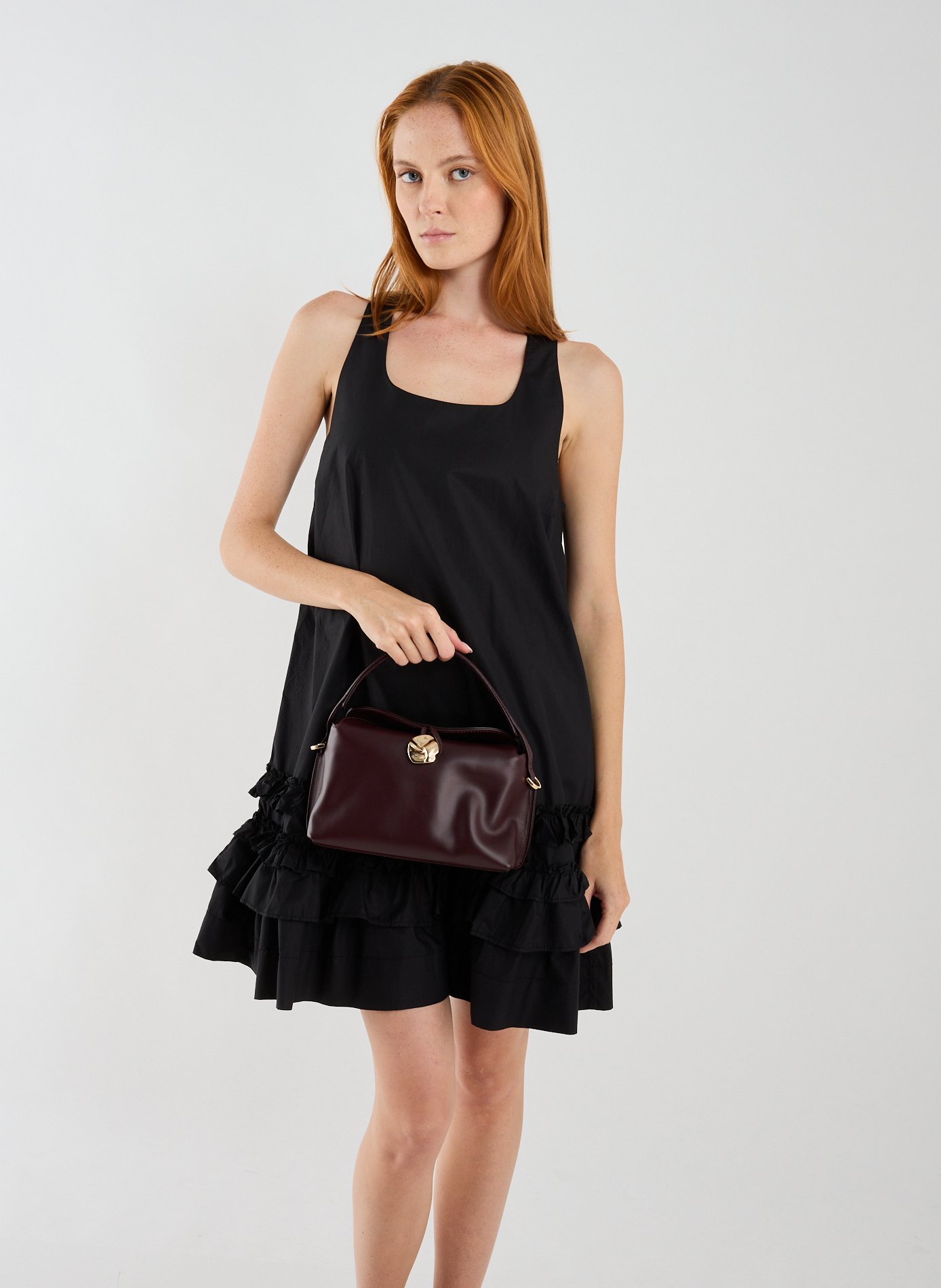 Hanna Mini leather handbag FLATTERED Red