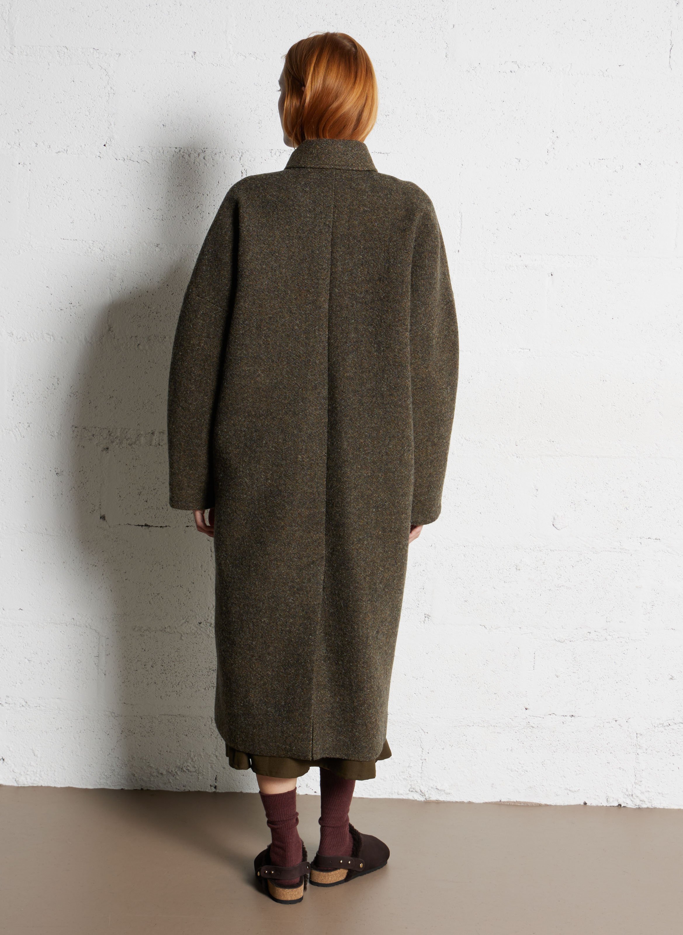 Long manteau en laine guilhem SOEUR Kaki