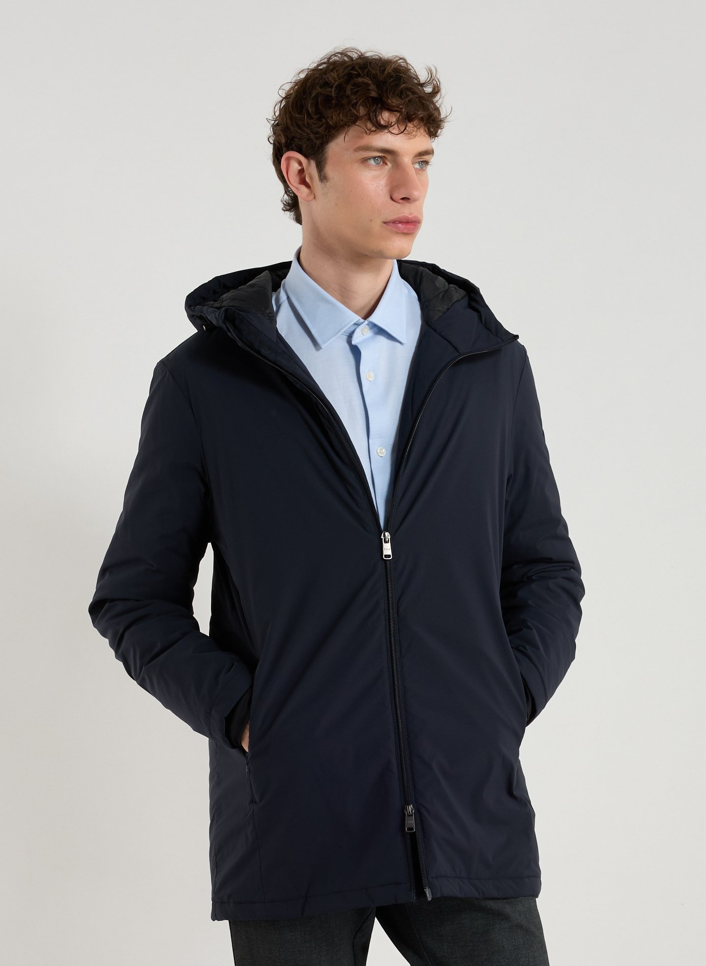 1789 CALA Blouson droit à capuche Bleu