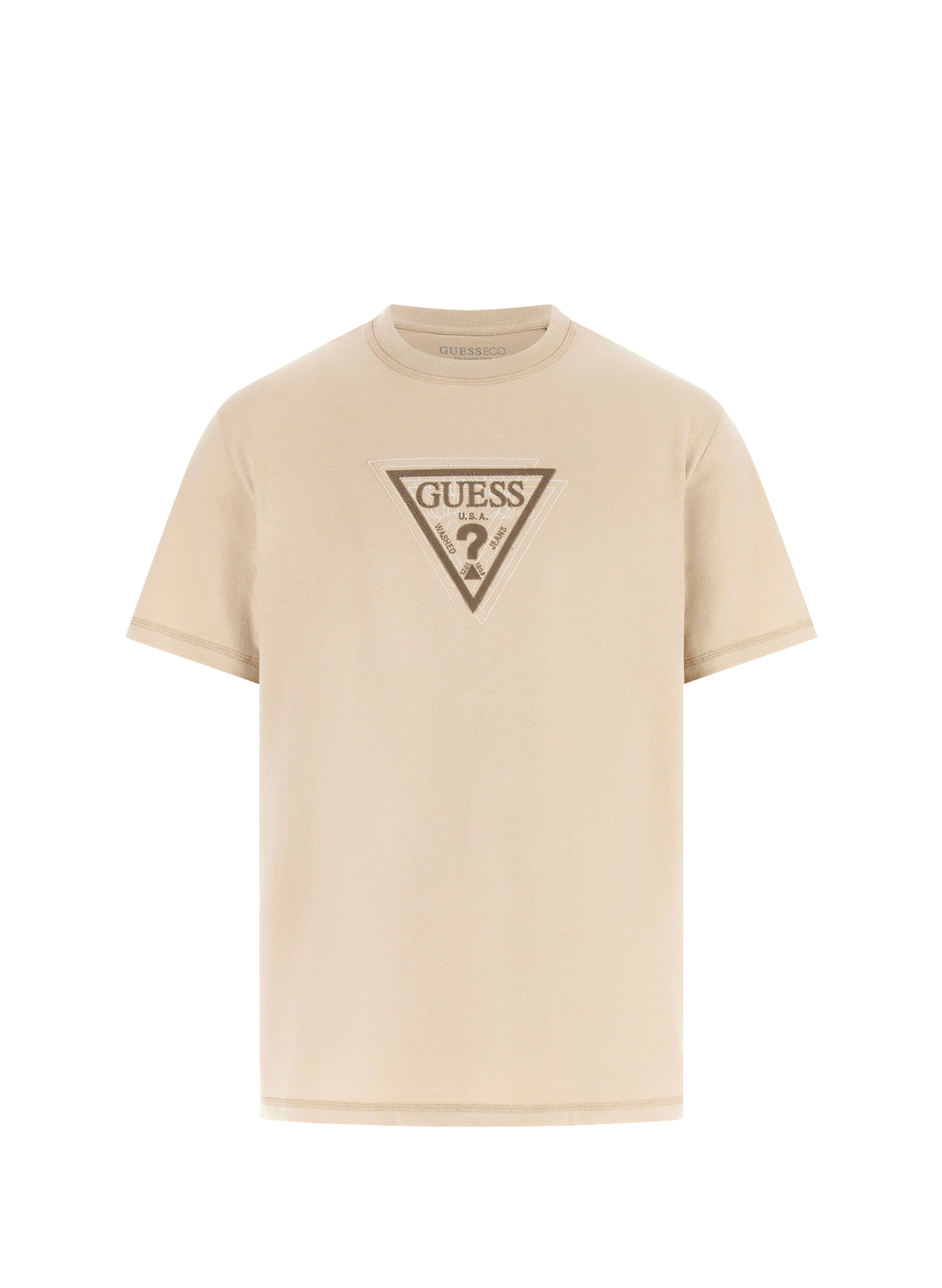 T-shirt imprimé en coton GUESS Beige
