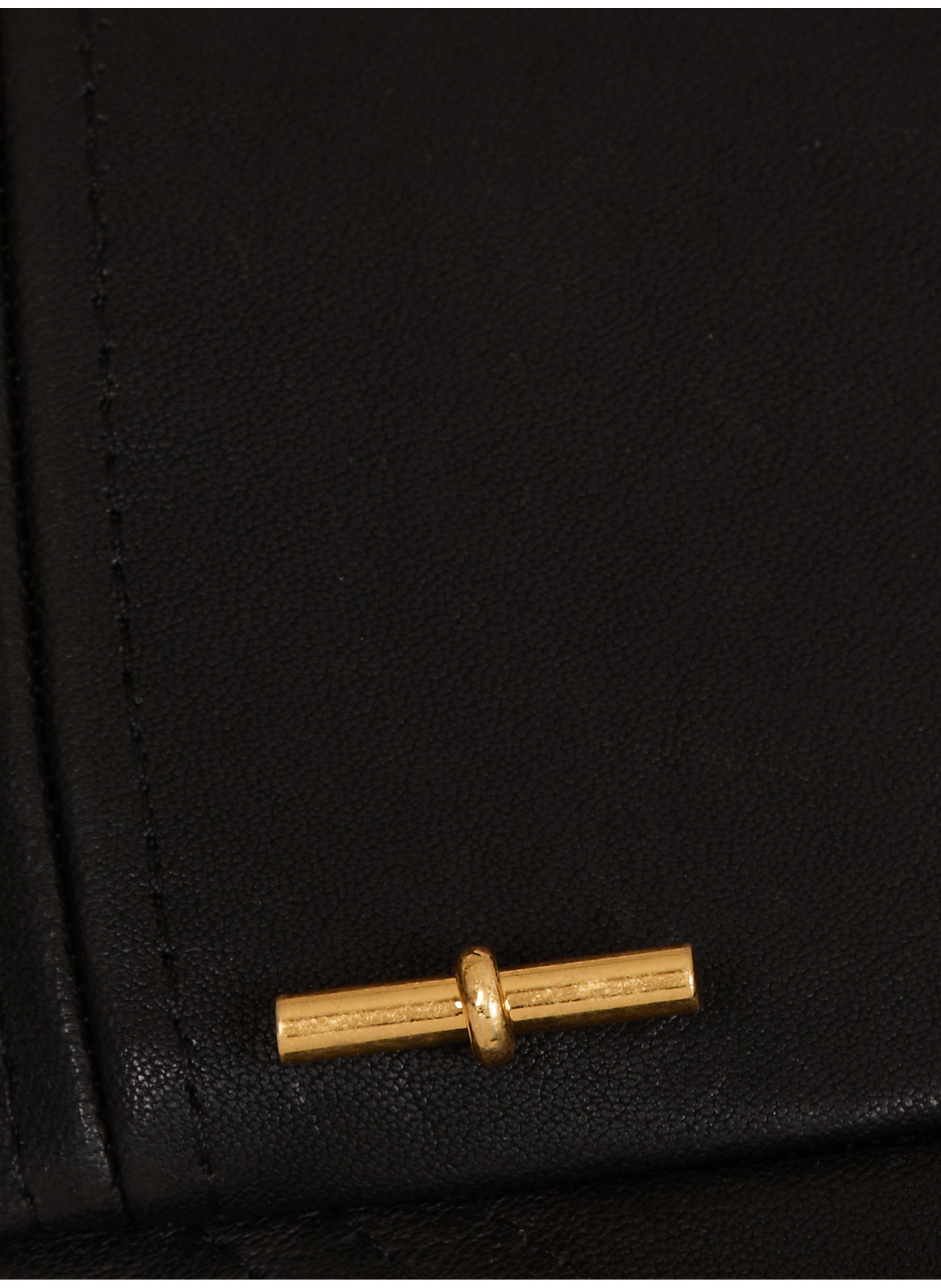 Casquette en cuir d’agneau BALMAIN Noir