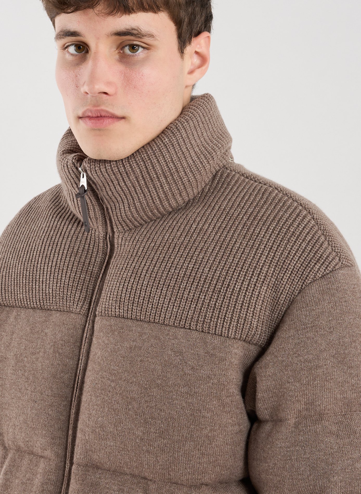 Doudoune col montant à capuche amovible MACKAGE Marron