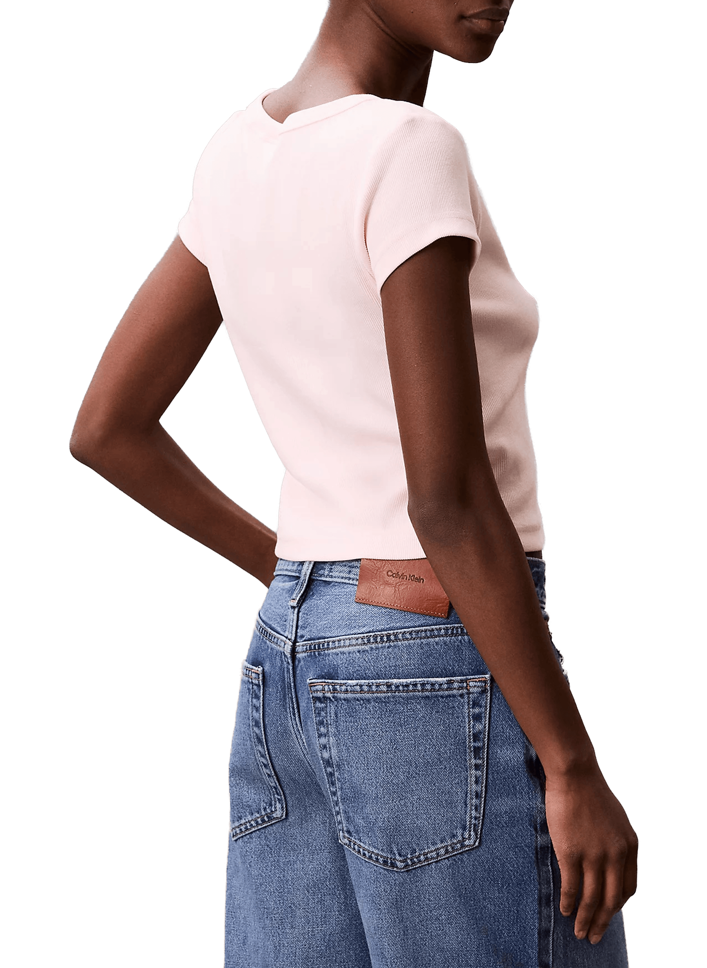 T-shirt court en coton mélangé CALVIN KLEIN Rose