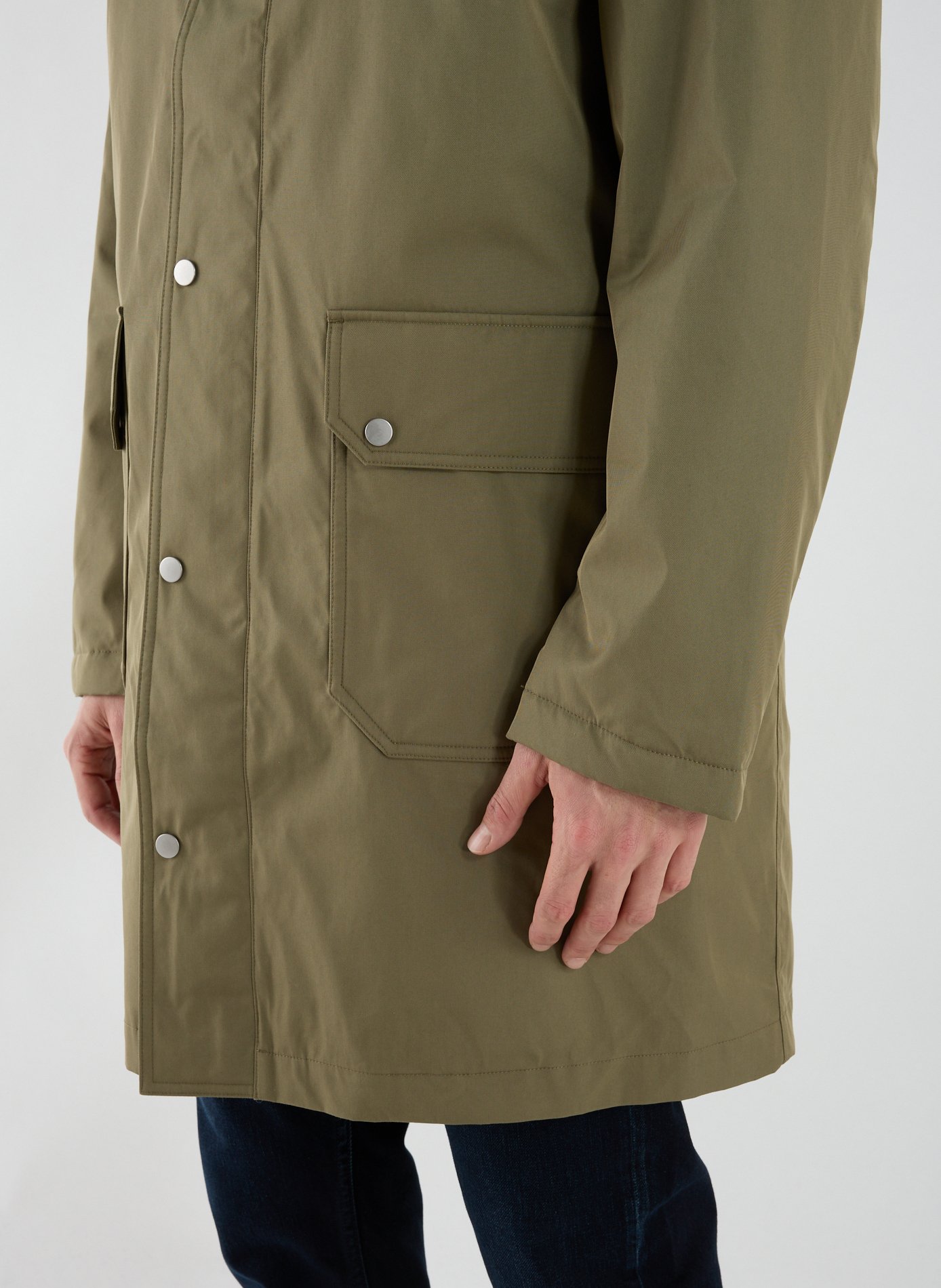 Manteau uni à capuche REPLAY Vert