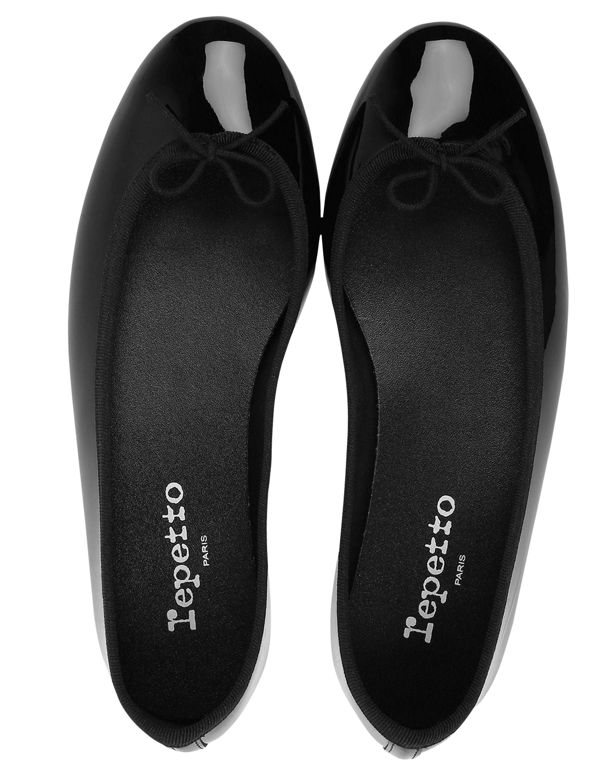 Ballerines en cuir vernis cendrillon REPETTO Noir