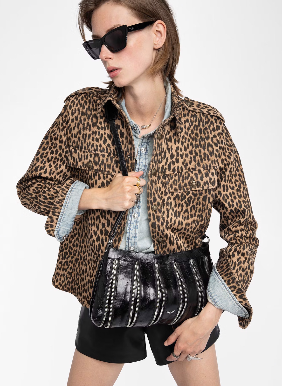 Sac bandoulière en cuir sunny moody ZADIG&VOLTAIRE Noir