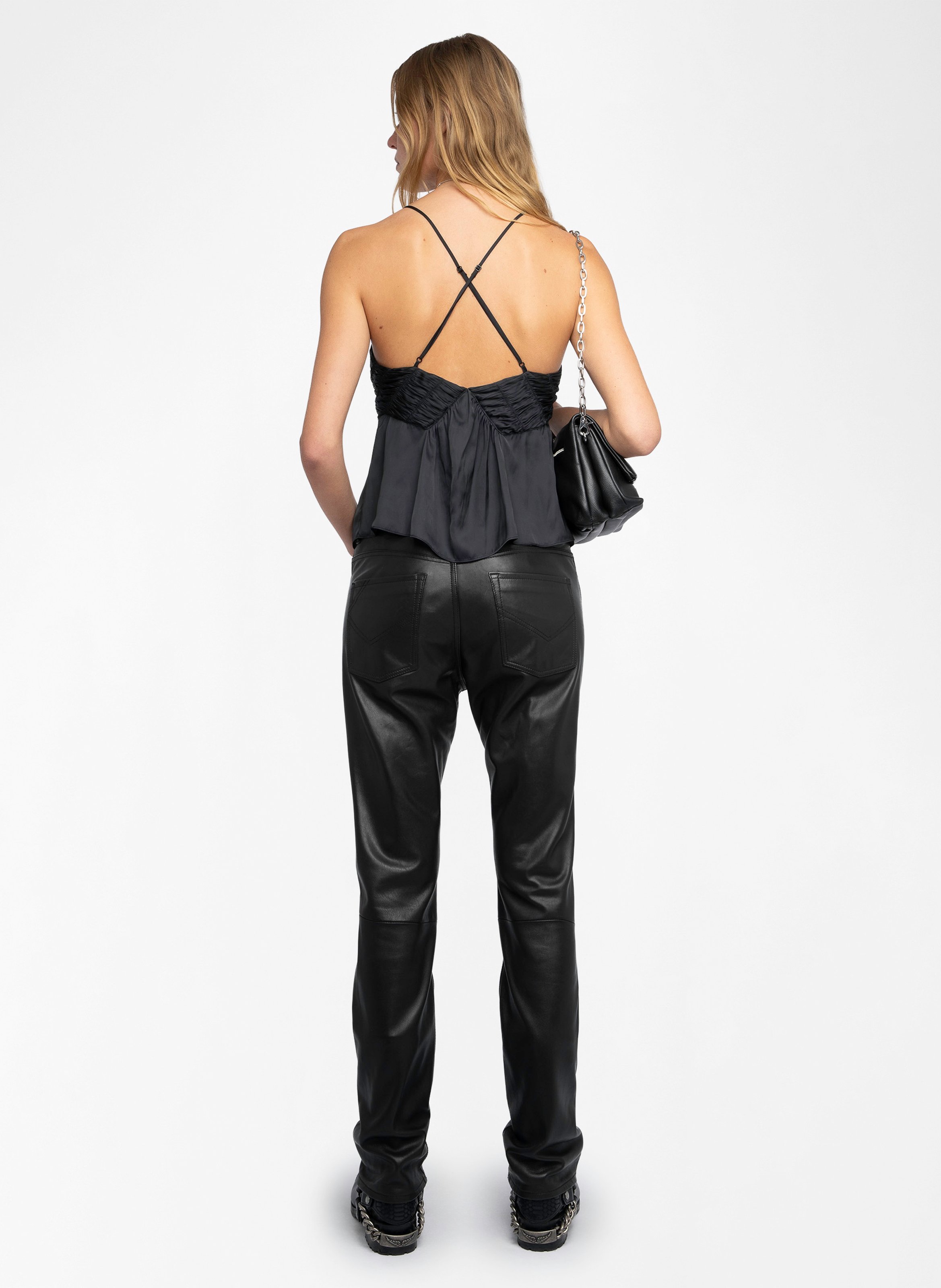 Caraco satiné à plis cayonne ZADIG&VOLTAIRE Noir