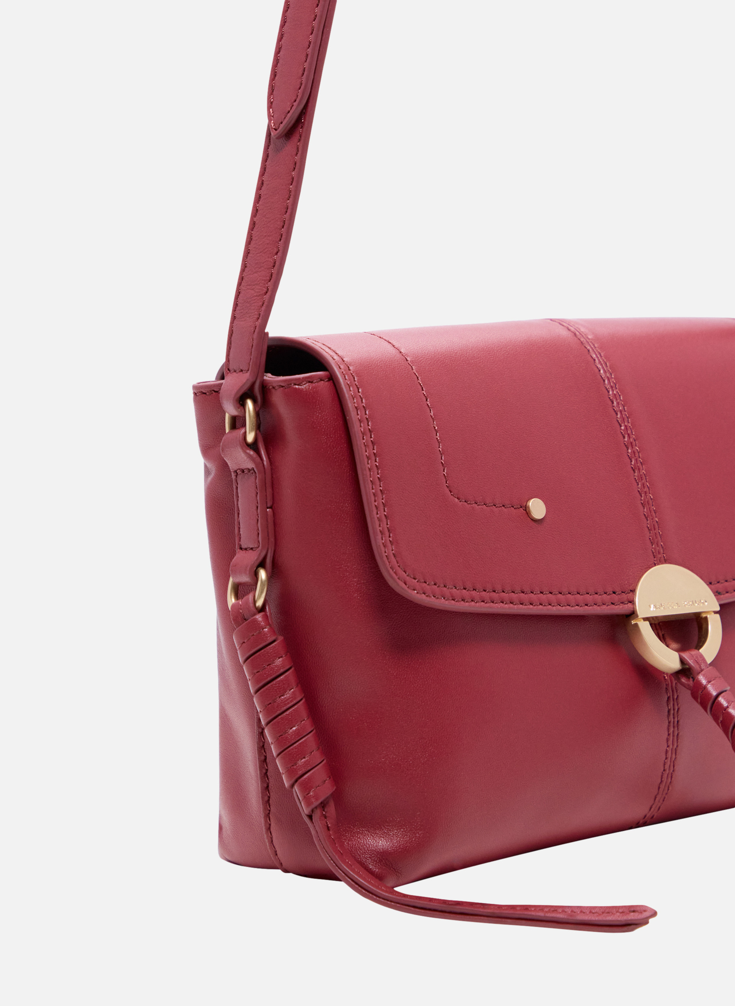 Sac à rabat othilia en cuir VANESSA BRUNO Rouge