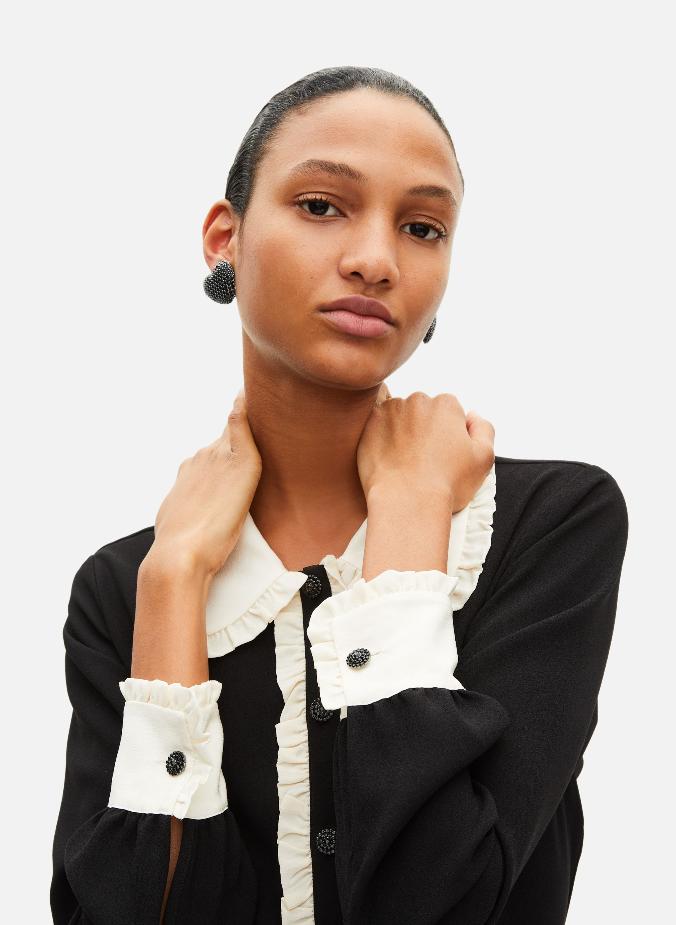 Robe courte col contrasté THE KOOPLES Noir