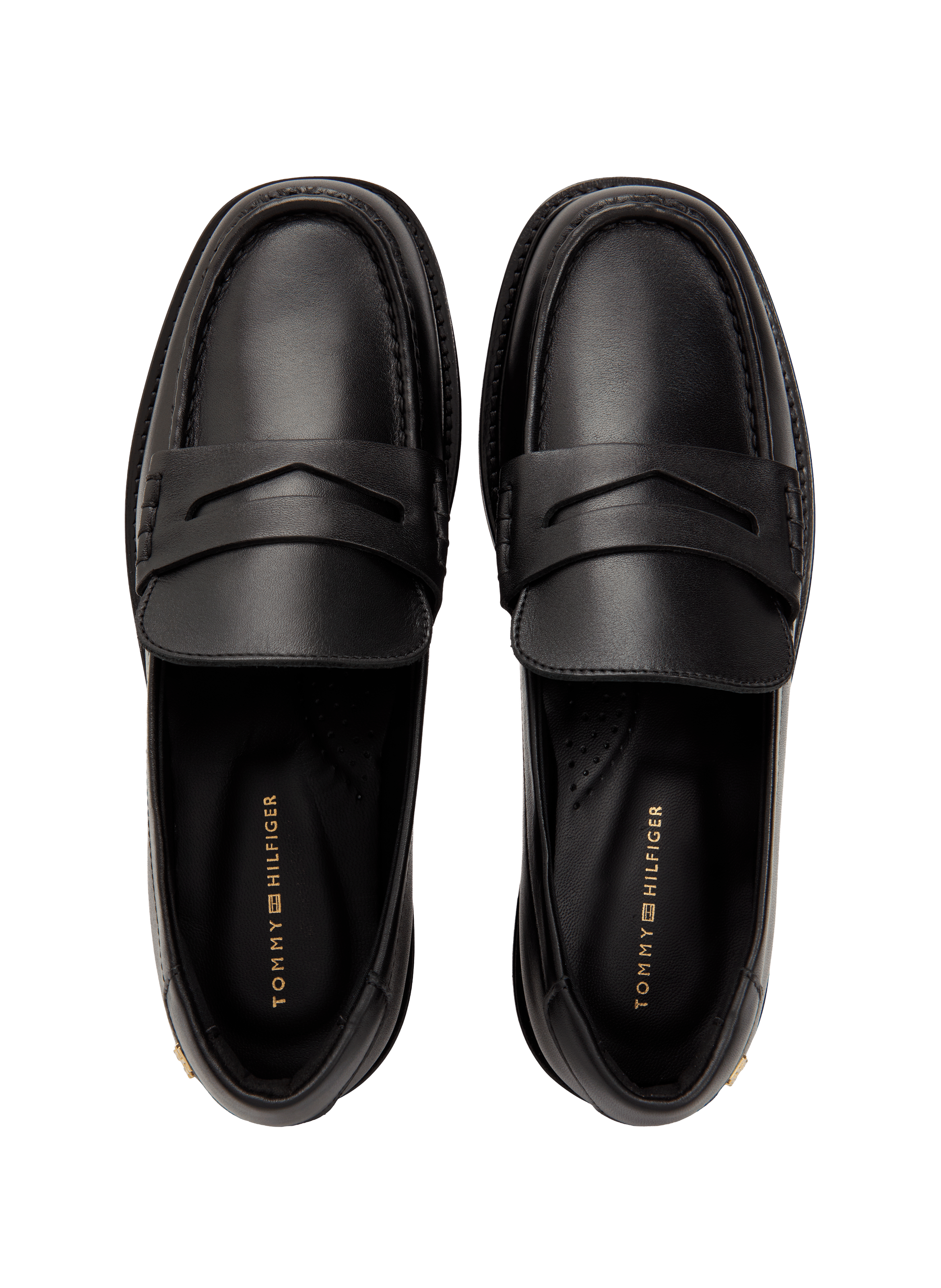 Calfskin leather loafers TOMMY HILFIGER Black