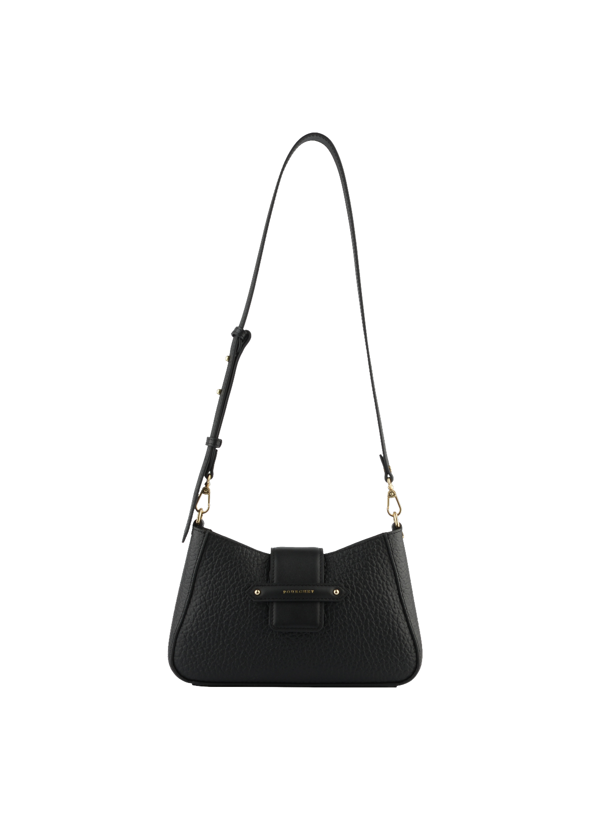 Fleuves | Sac à main en cuir de vachette POURCHET Noir