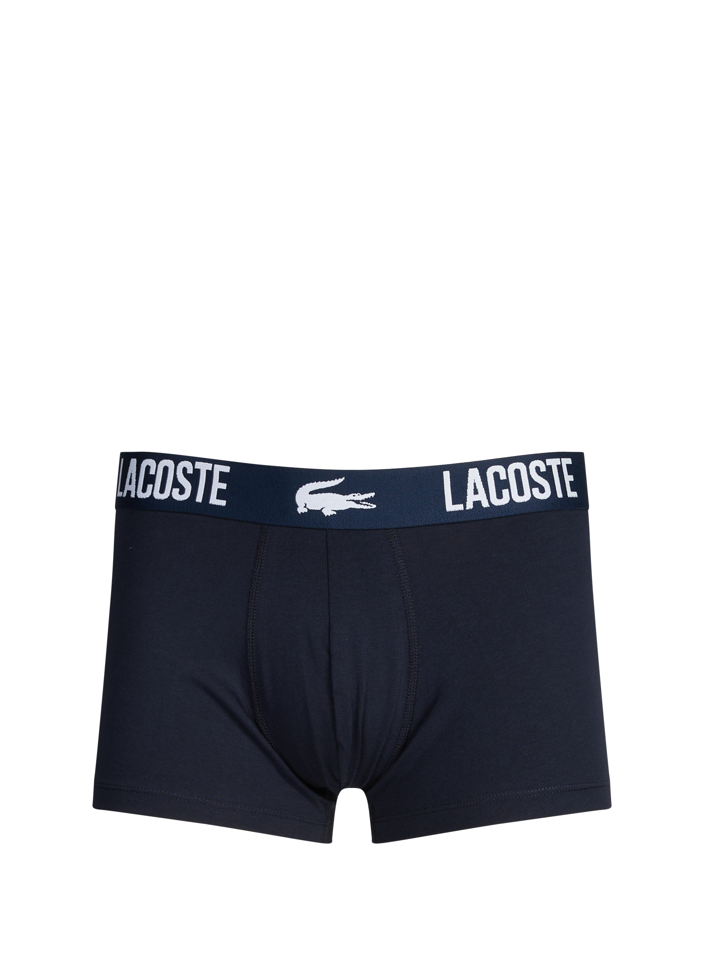 Lot de 5 boxers en coton mélangé LACOSTE Bleu