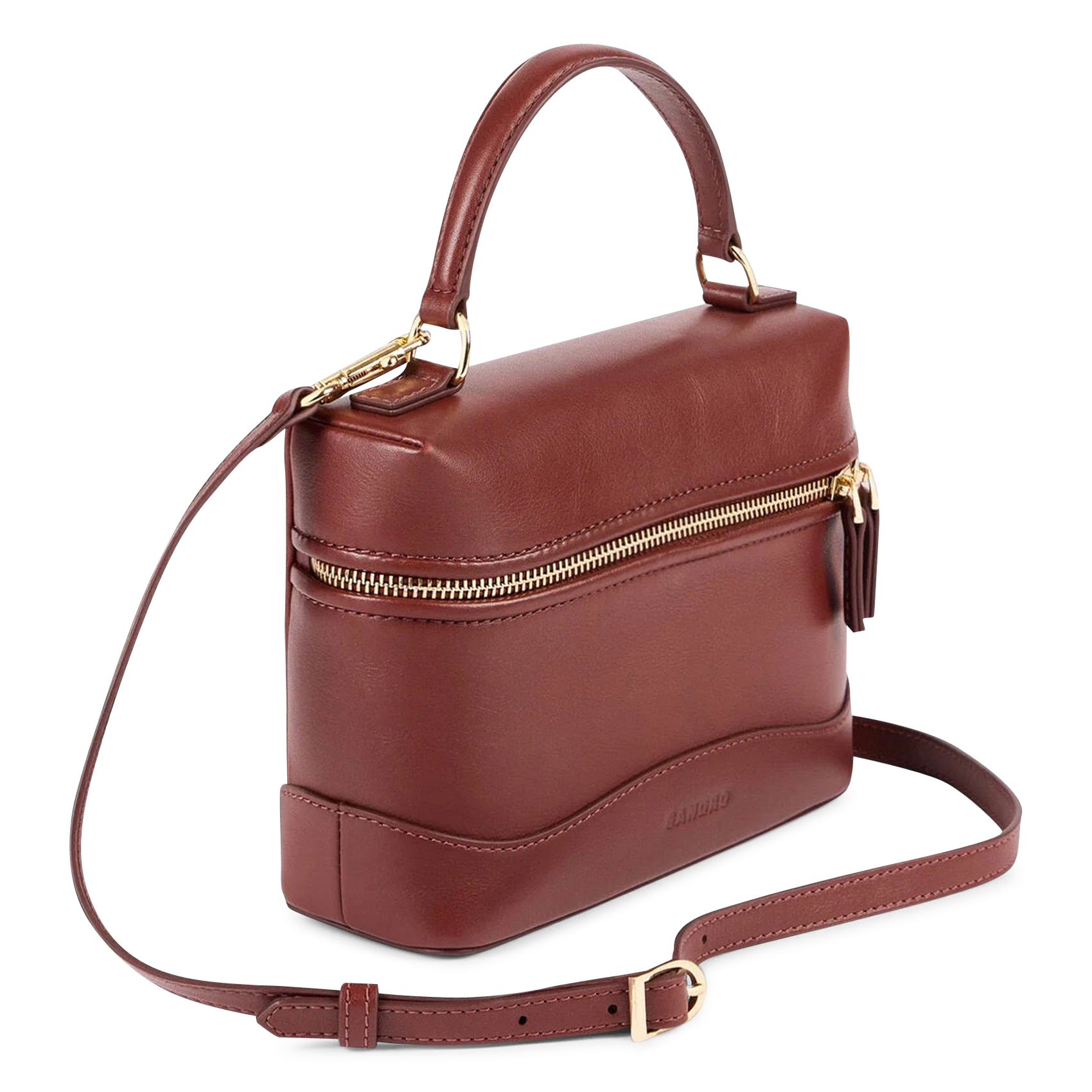 Sac bandoulière en cuir SANDRO Marron