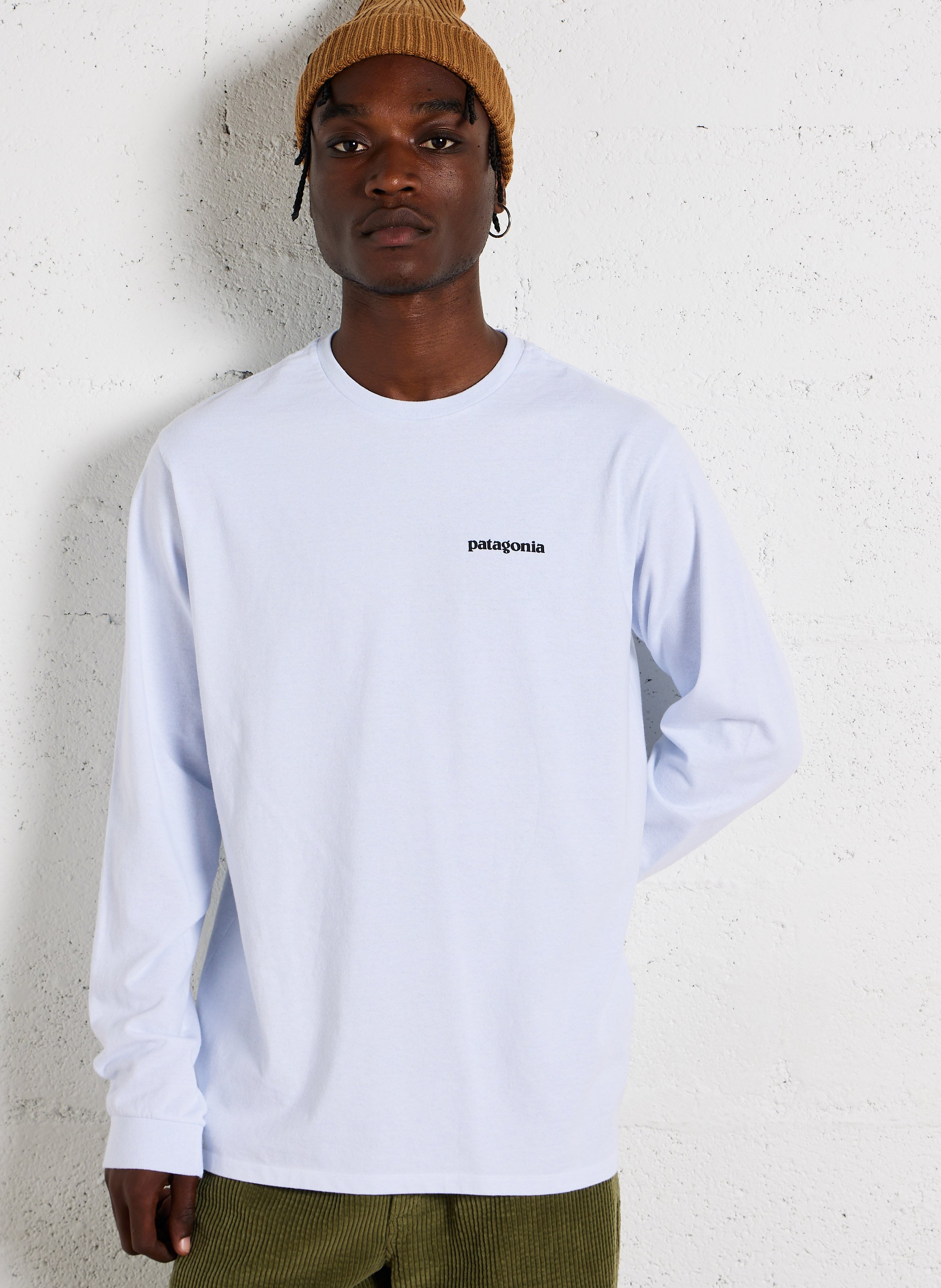 Tee-shirt col rond regular-fit sérigraphié en coton recyclé mélangé PATAGONIA Blanc