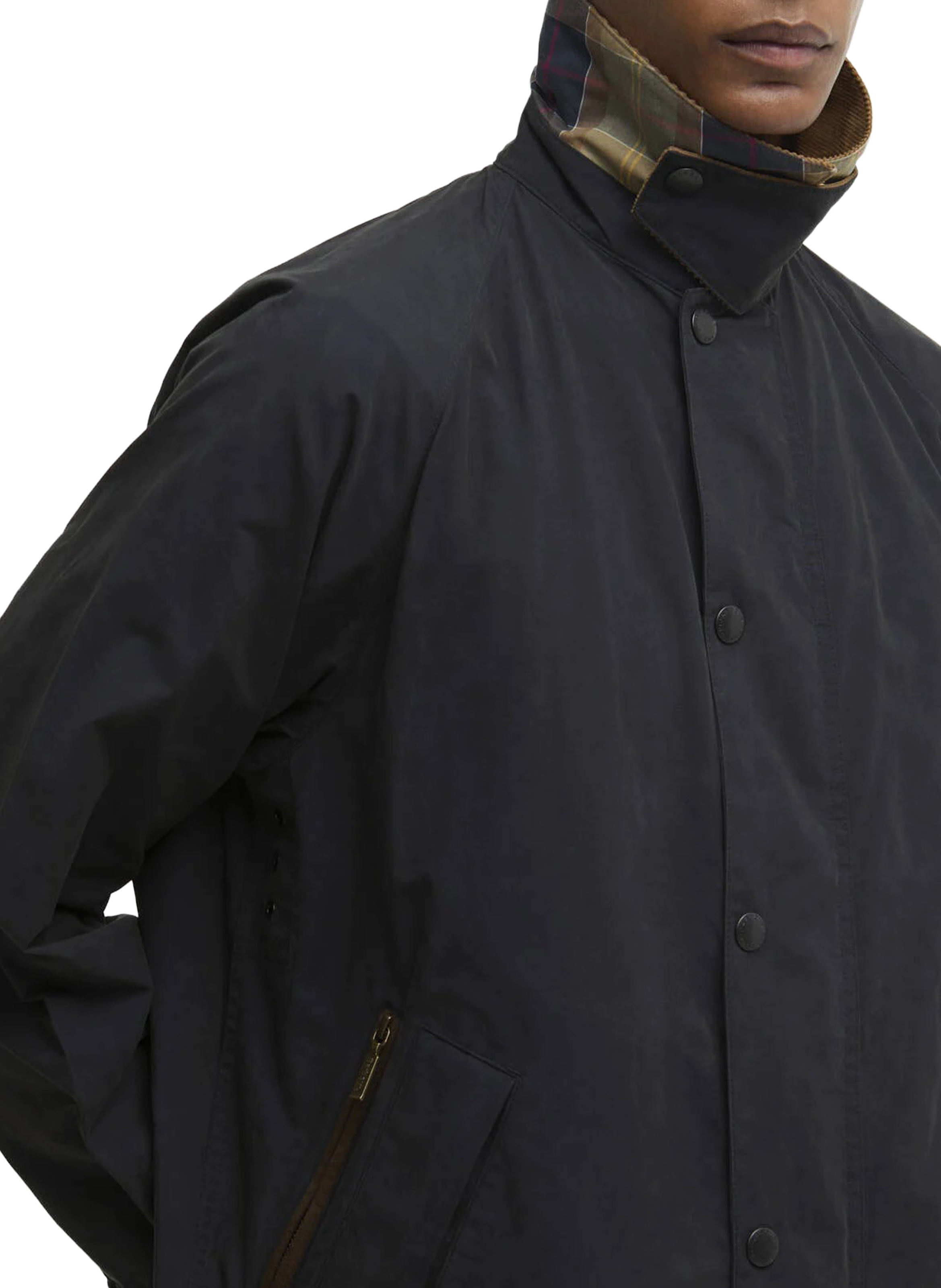 Veste droite col boutonné en coton mélangé BARBOUR Bleu