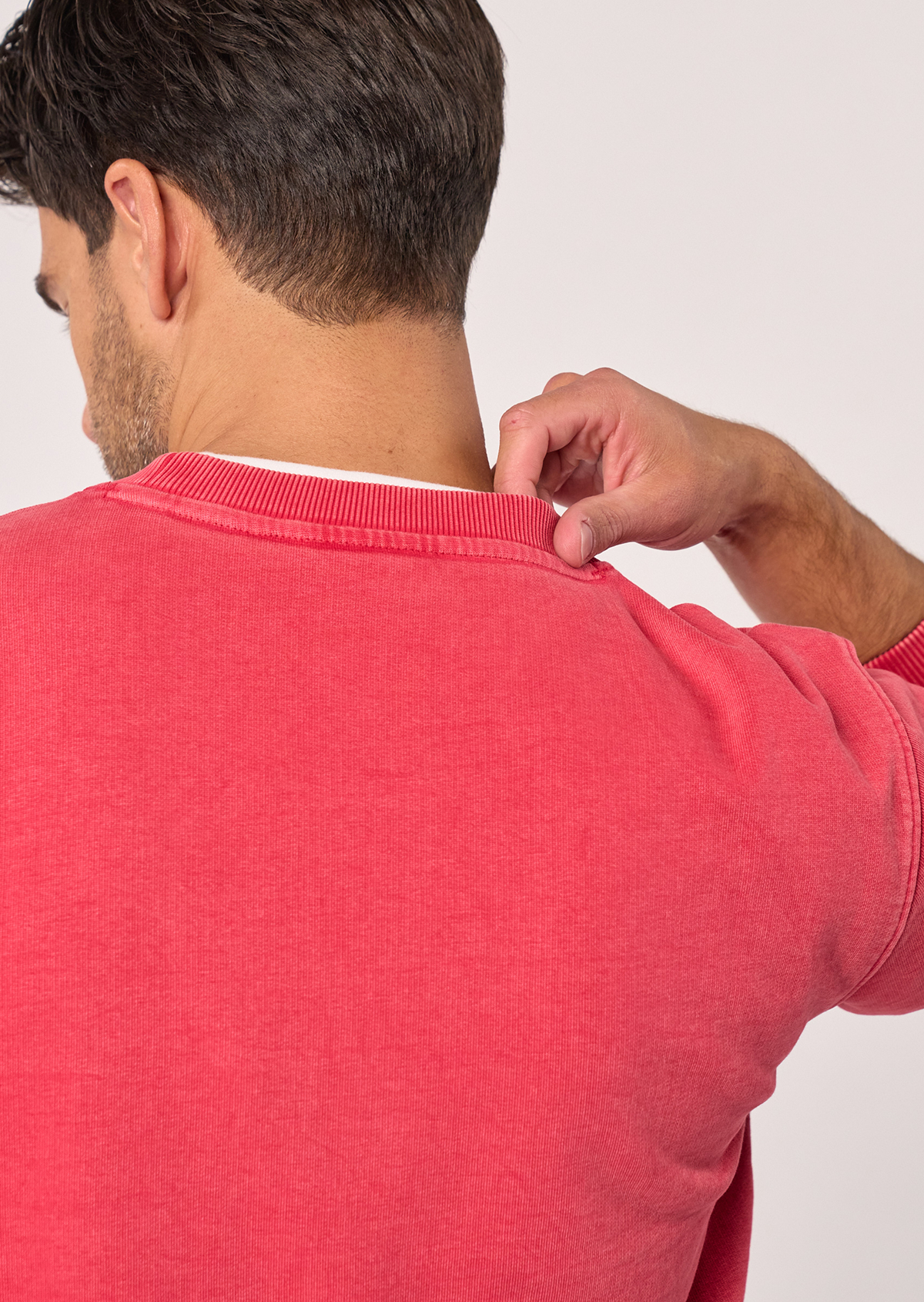 Sweatshirt vintage en coton biologique BILLYBELT Rouge