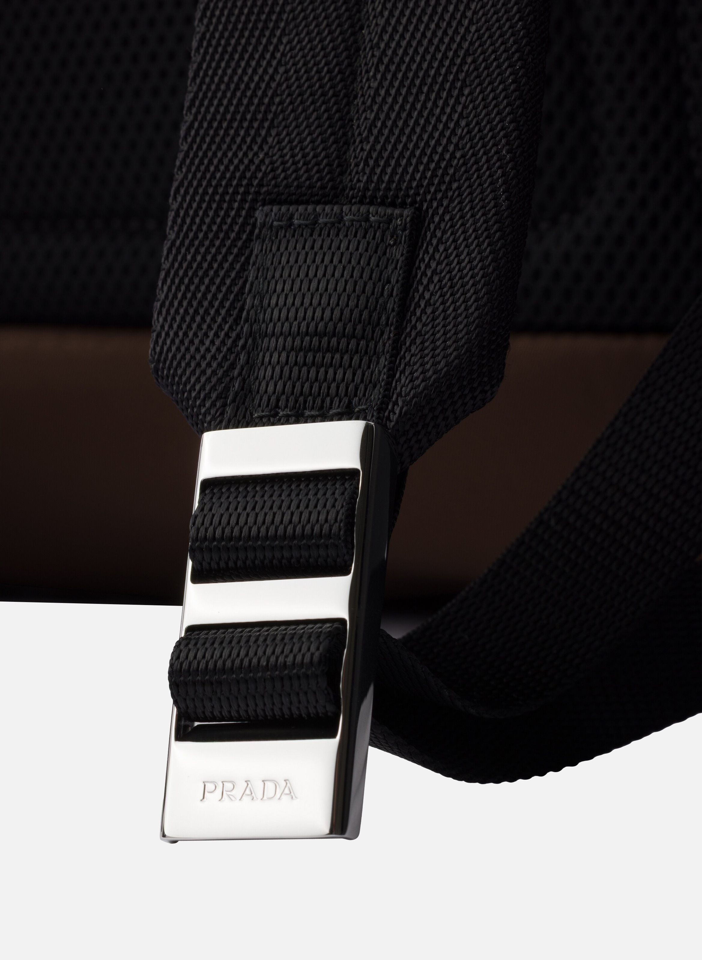 Sac à dos en re-nylon et cuir saffiano PRADA Marron