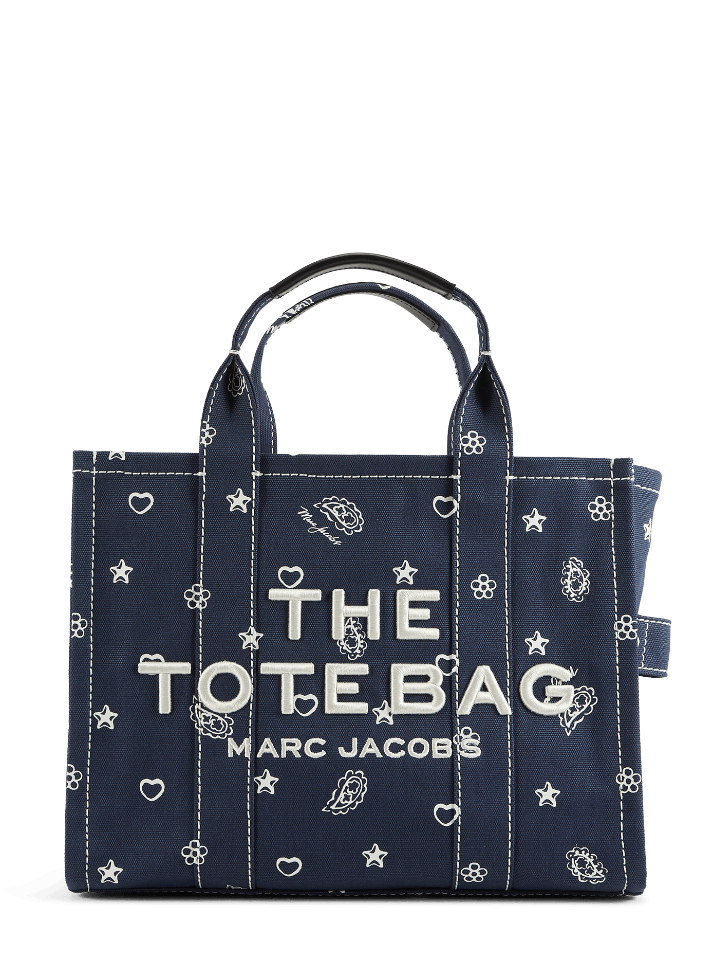 Borsa shopper con stampa in cotone MARC JACOBS Blu