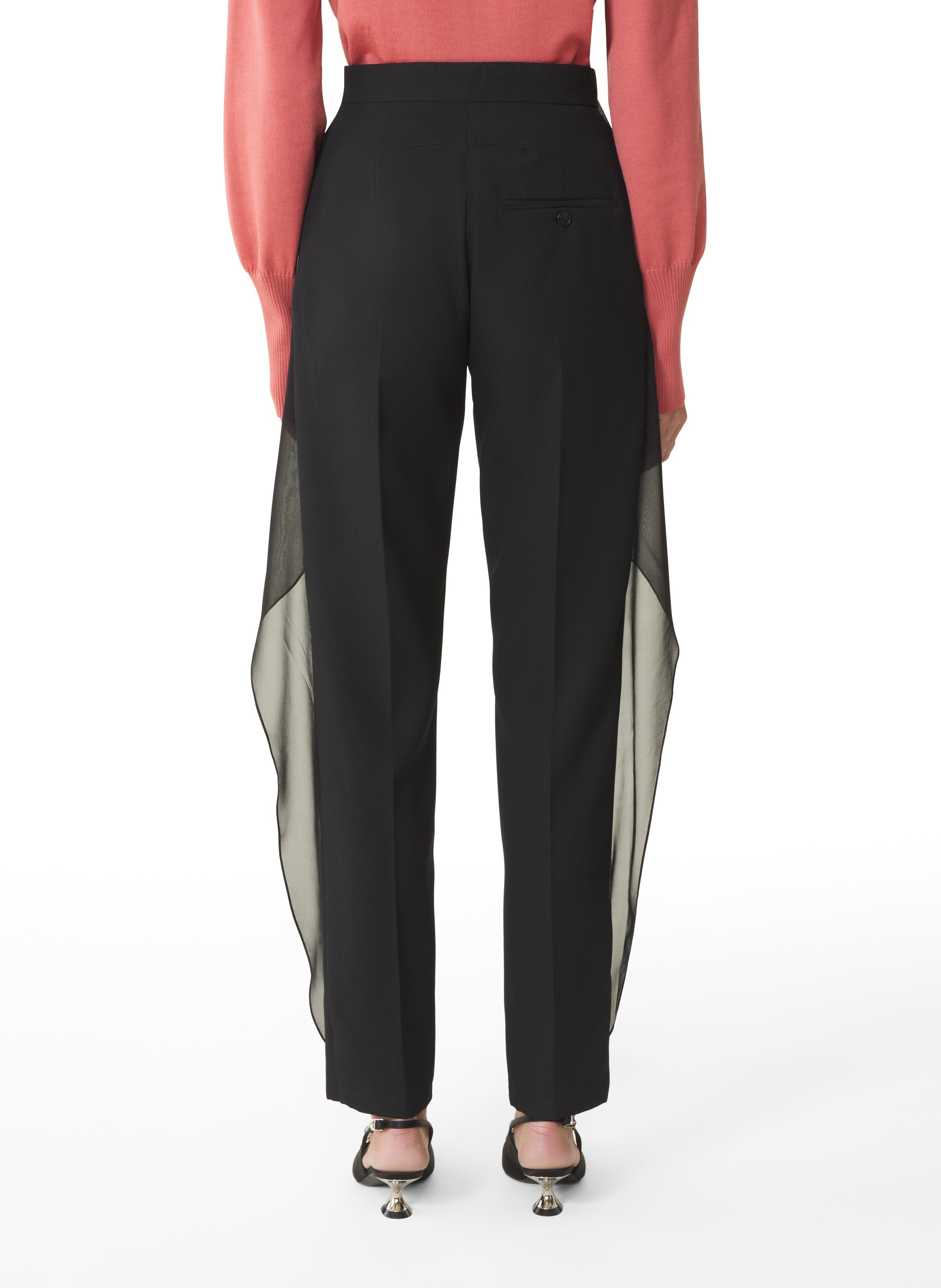 Pantalon à volants en laine LANVIN Noir