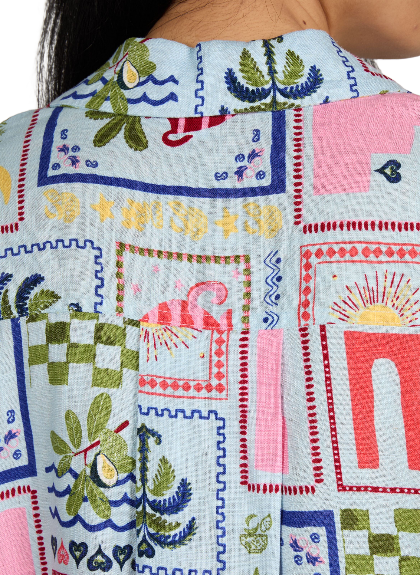 Printed short-sleeved shirt OBJECT Blue