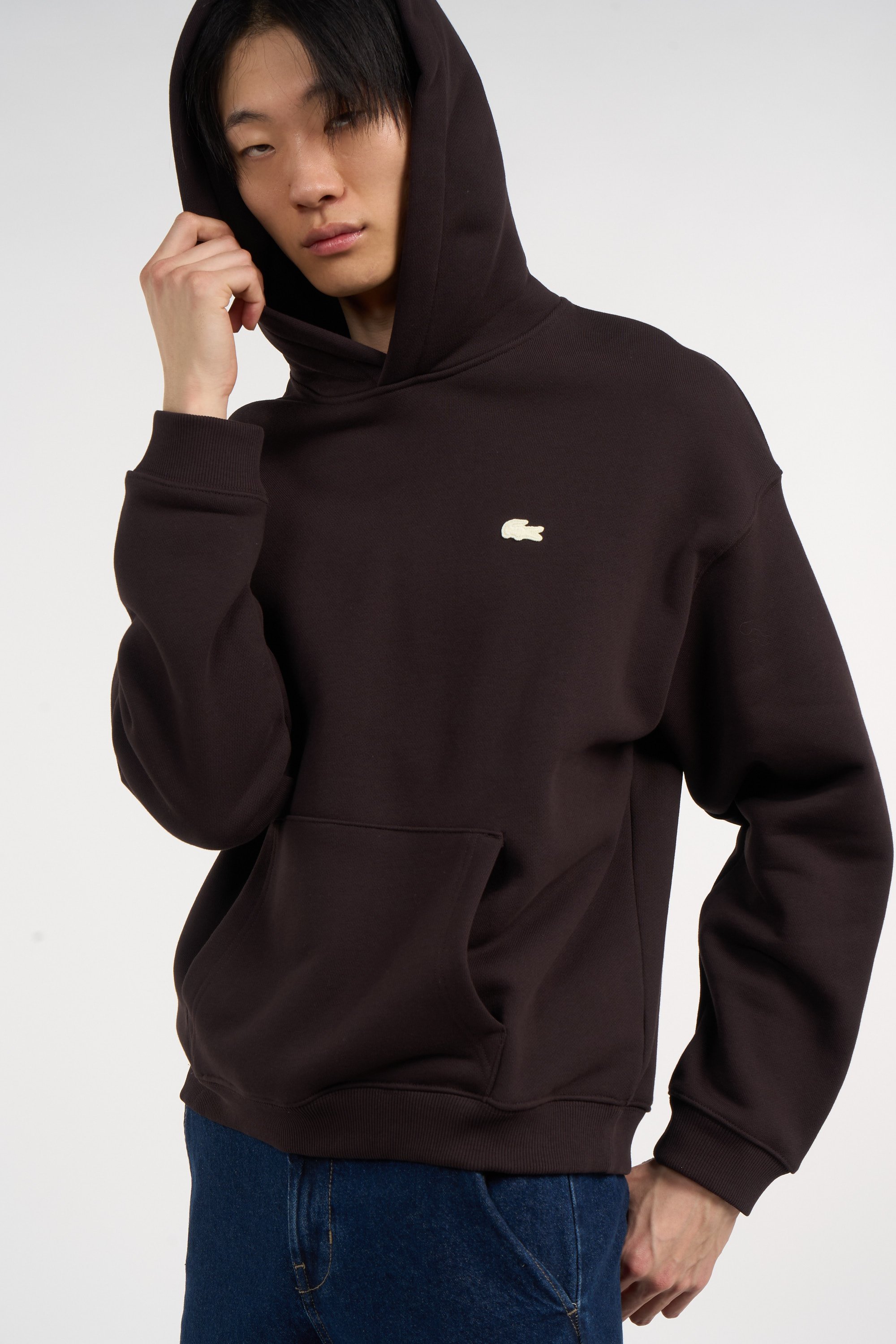 Hoodie sweatshirt LACOSTE Marron