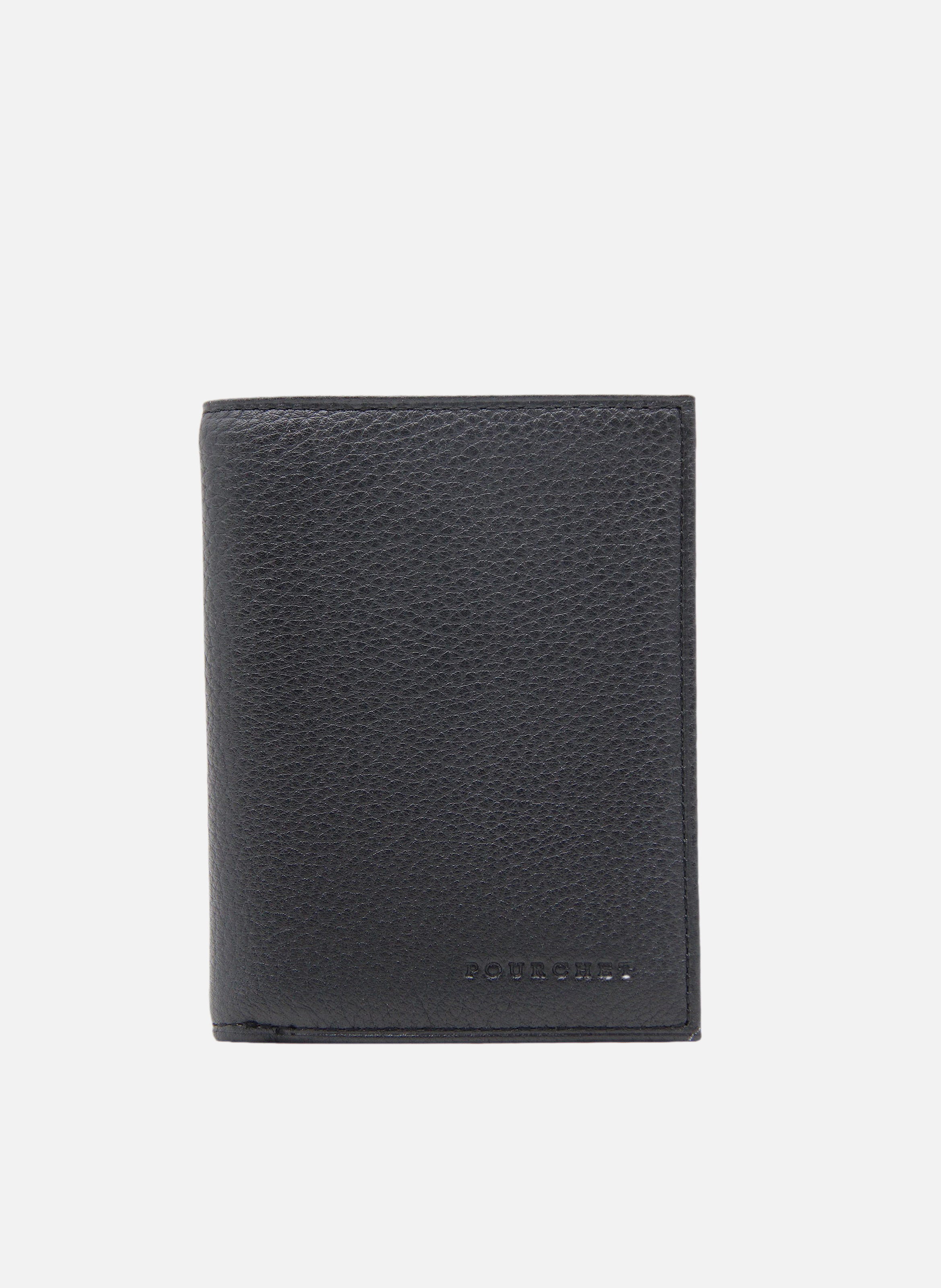 Ethan | portefeuille à l'italienne en cuir de vachette POURCHET Noir