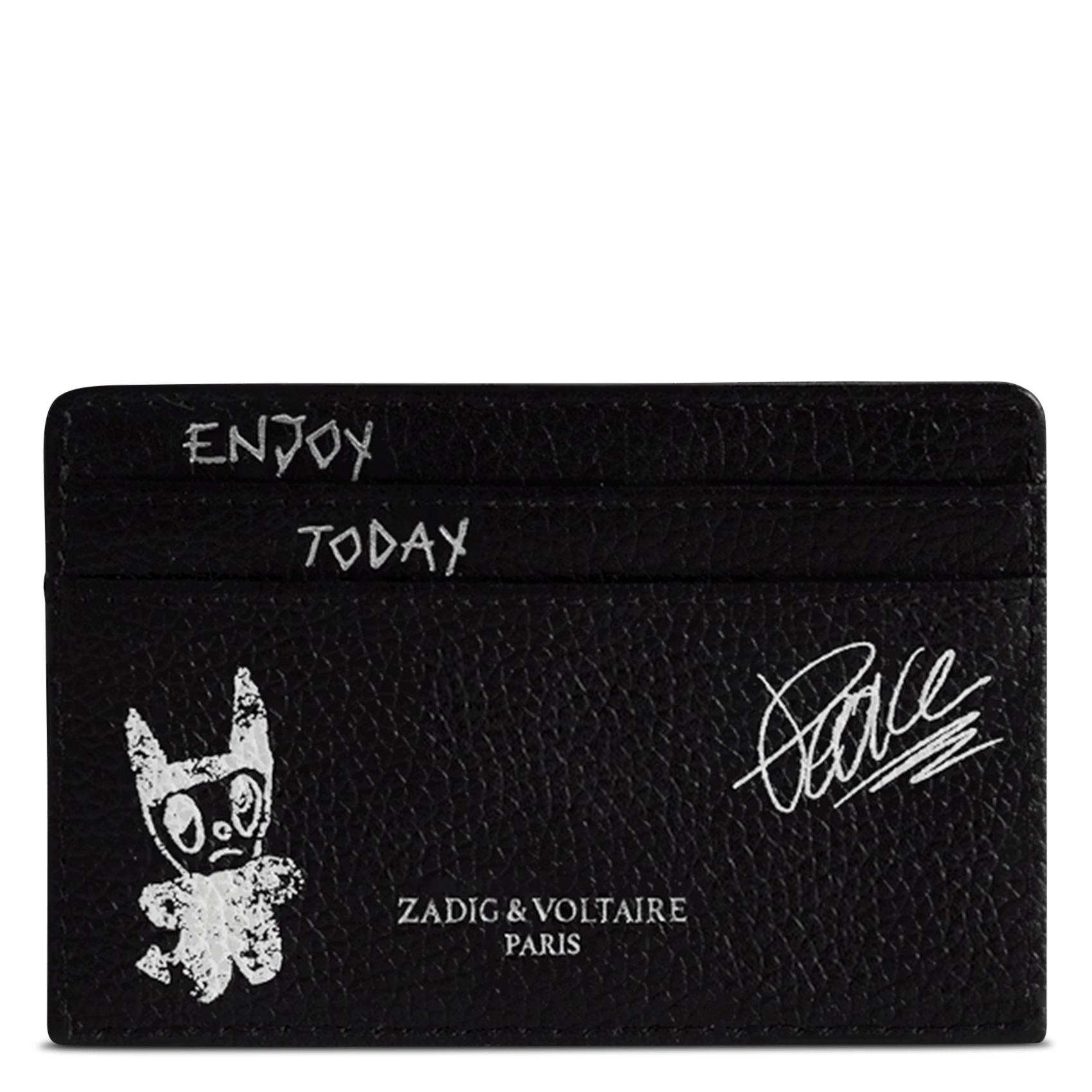 Porte-cartes en cuir imprimé zv pass ZADIG&VOLTAIRE Noir