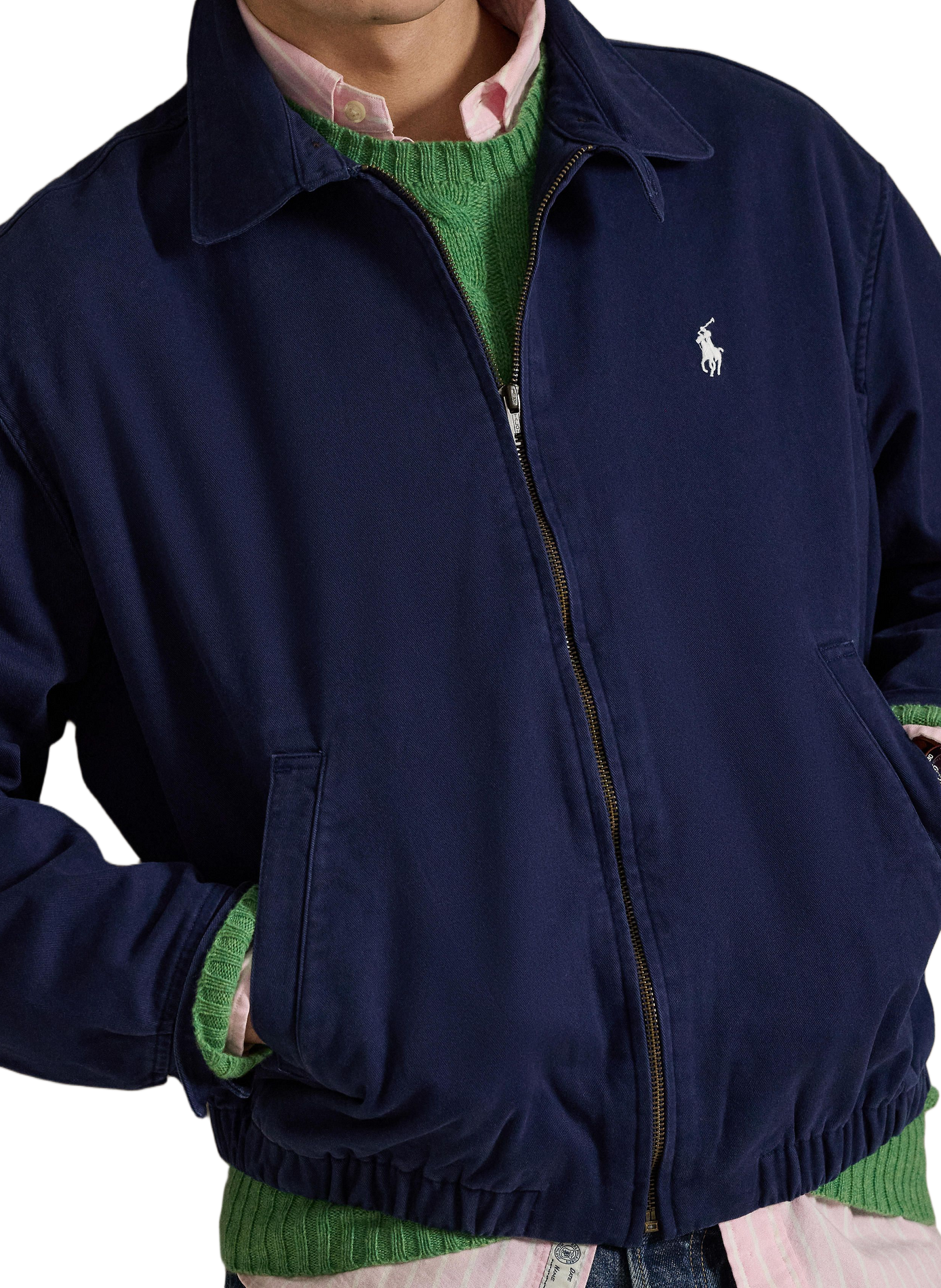 Straight classic collar cotton jacket POLO RALPH LAUREN Blue