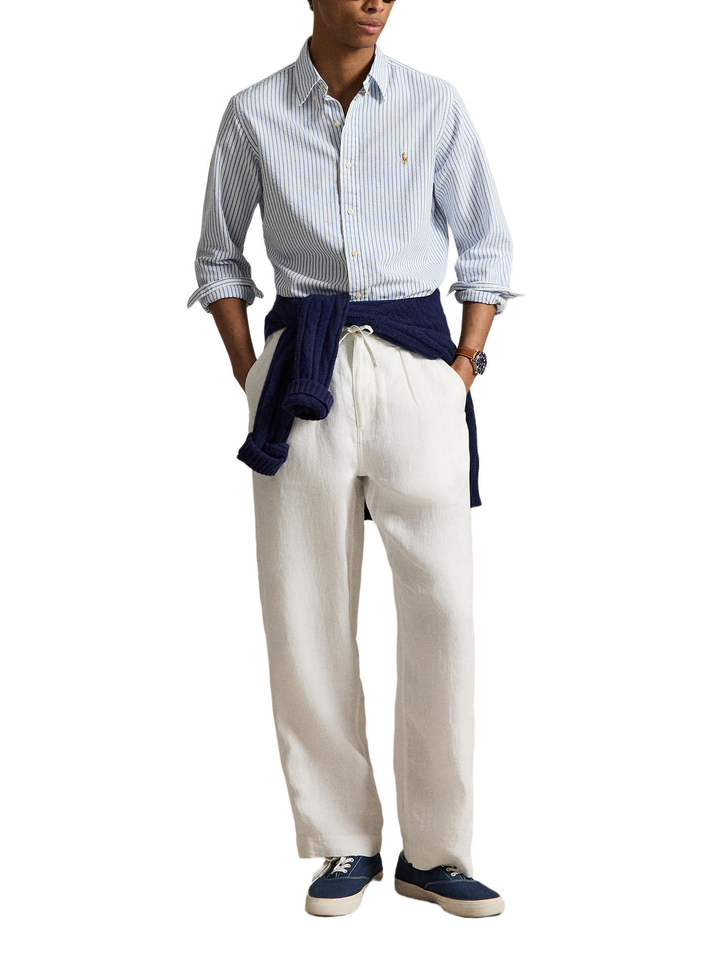Gestreiftes Hemd aus Baumwolle POLO RALPH LAUREN Weiss