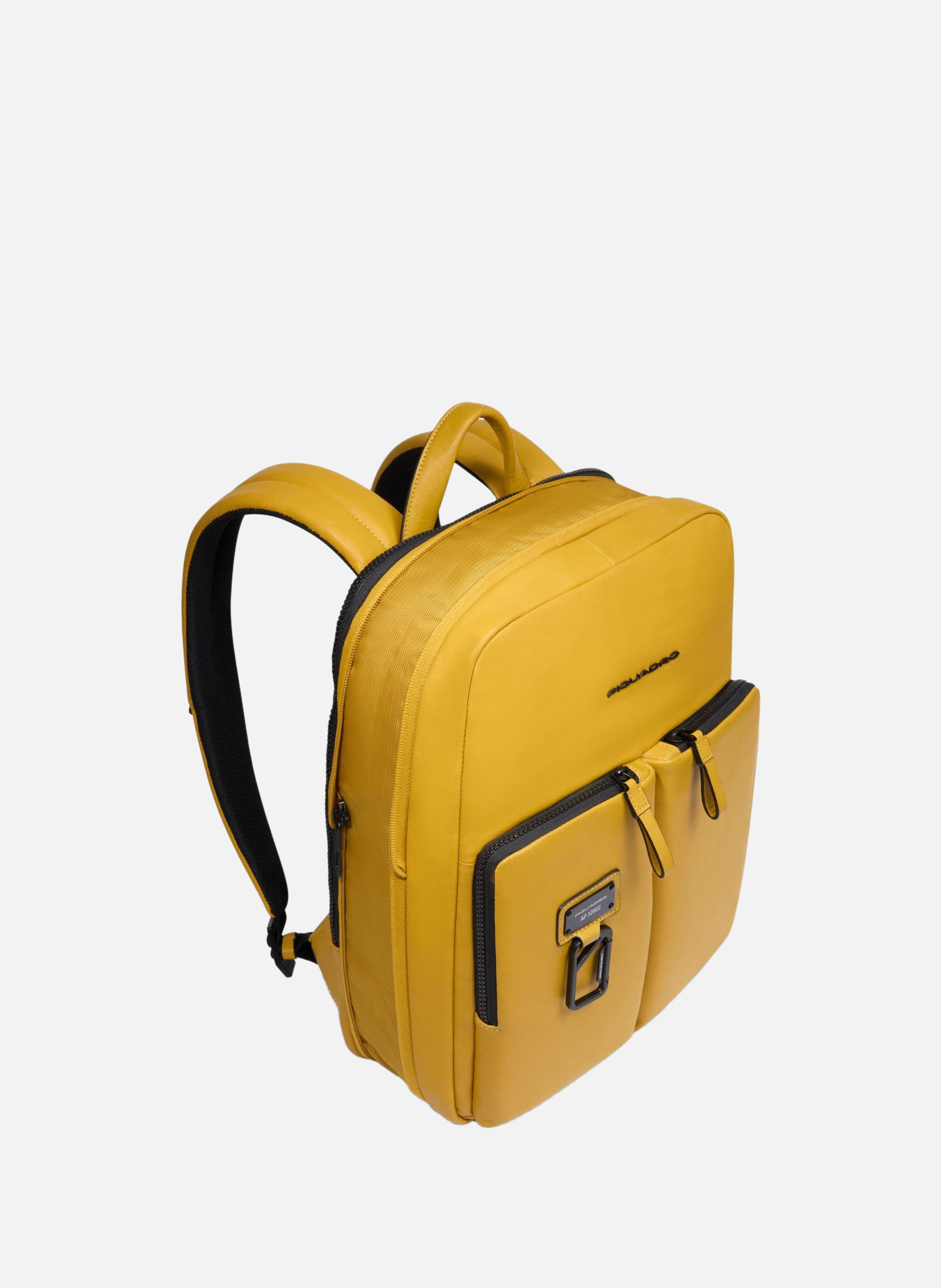 Slanke rugzak voor 14" laptop, uitbreidbaar PIQUADRO Geel