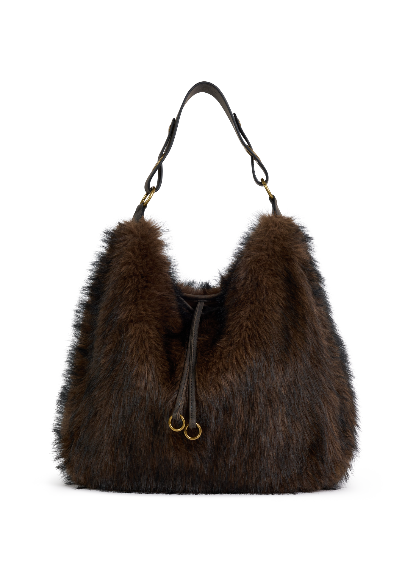 Kunstpelzhandtasche NAT & NIN Braun