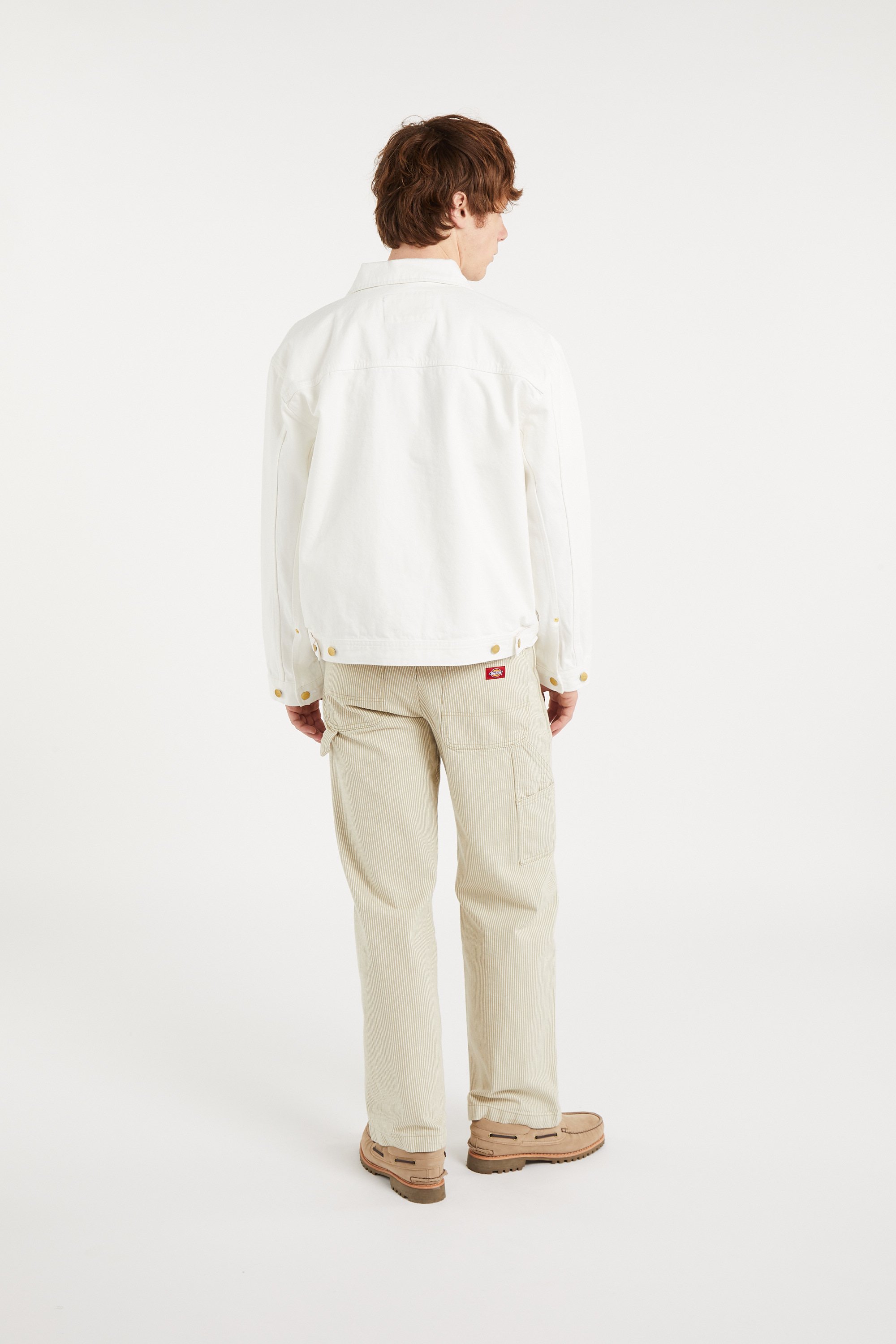Veste selvedge pleated denim jacket DICKIES Blanc
