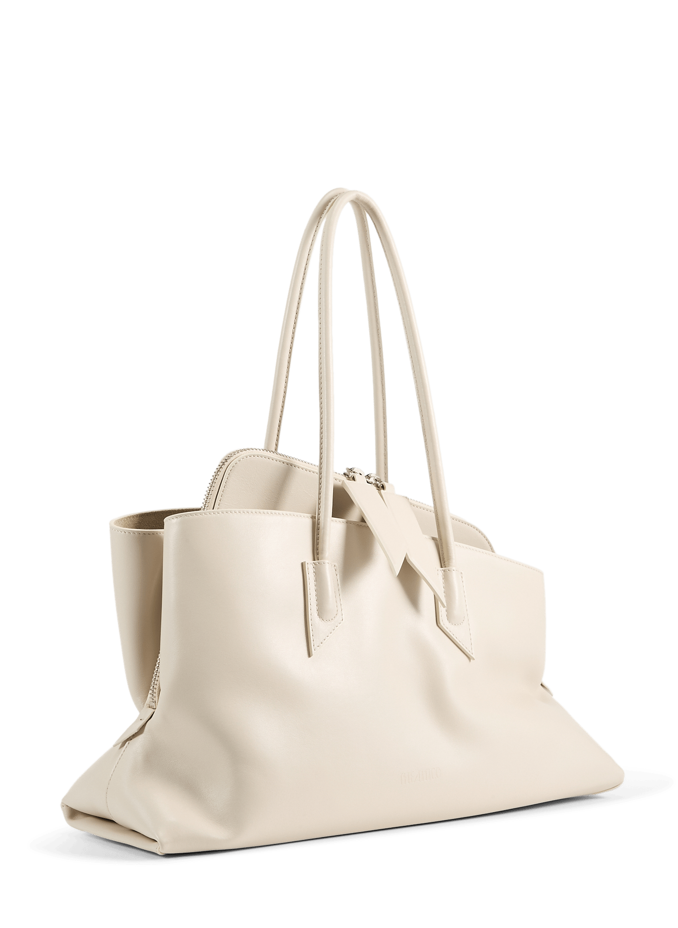 Sac à main La Passeggiata Medium en cuir de veau THE ATTICO Blanc