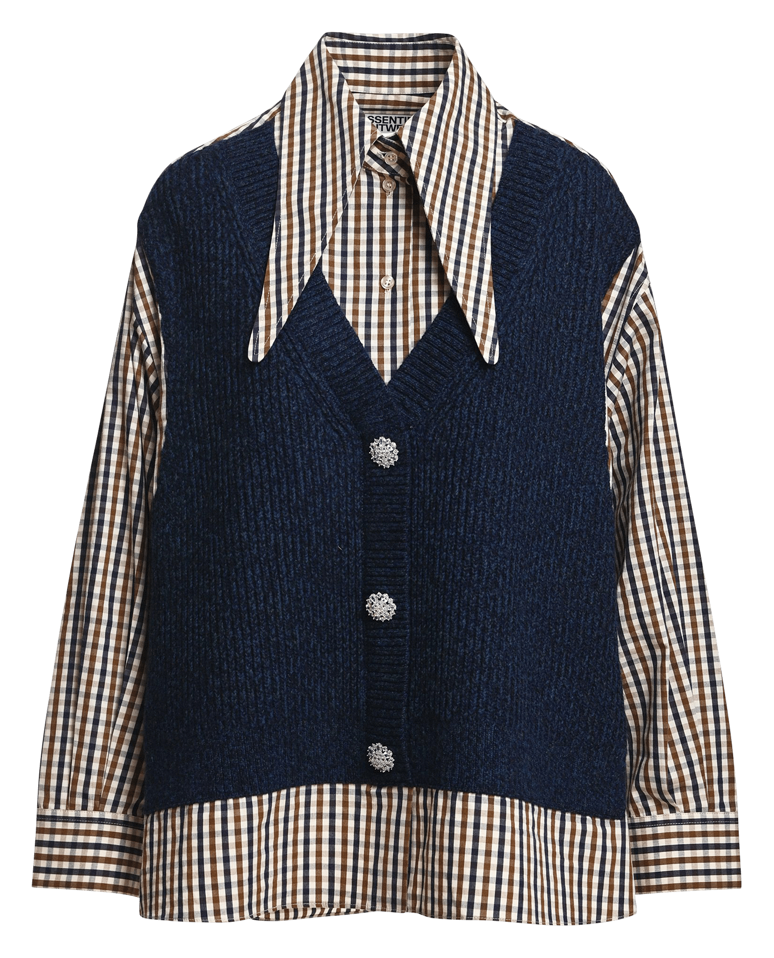 Chemise oversize superposée en laine kute ESSENTIEL ANTWERP Bleu