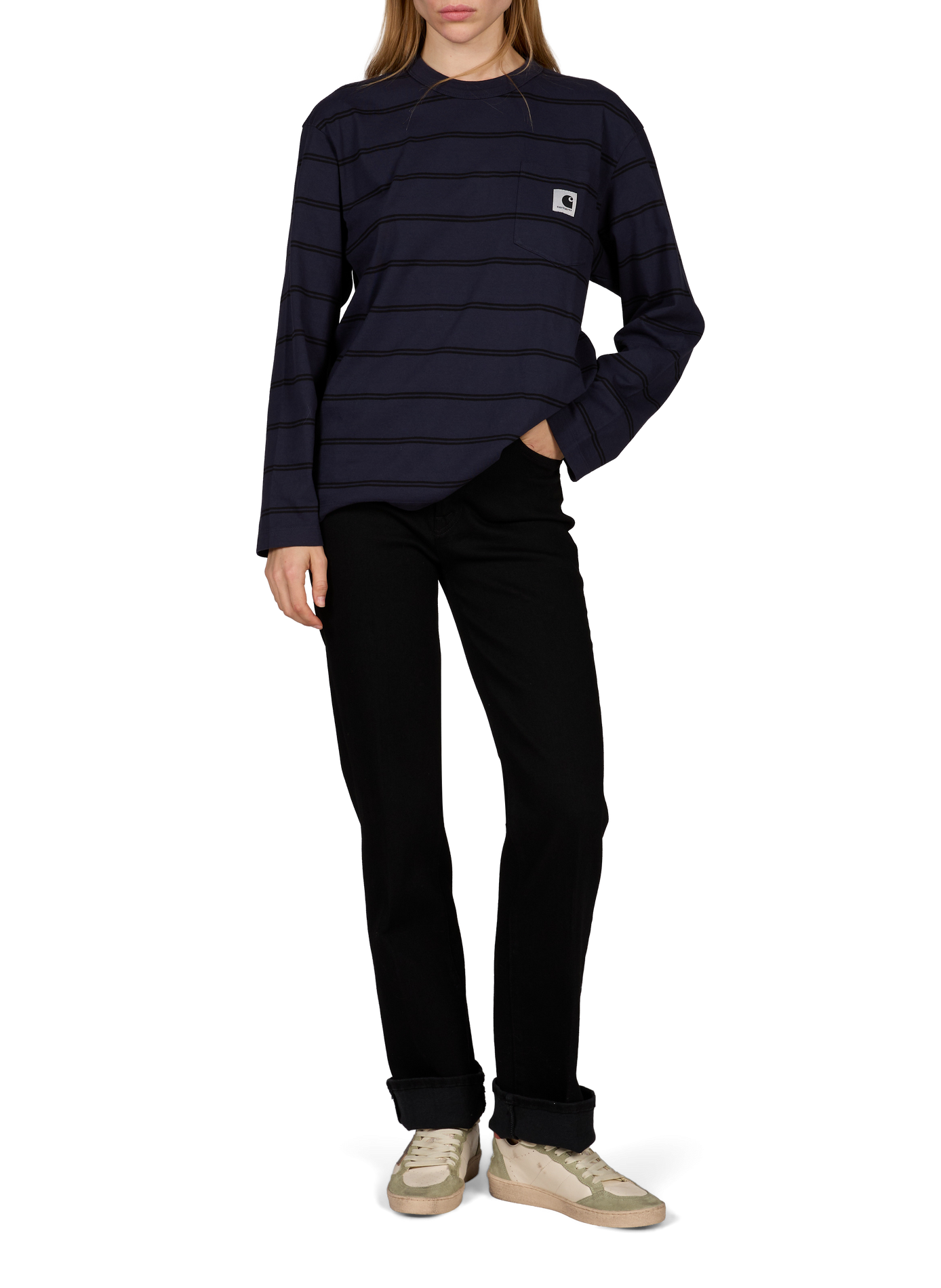 Round-neck striped straight T-shirt CARHARTT WIP Multicolour