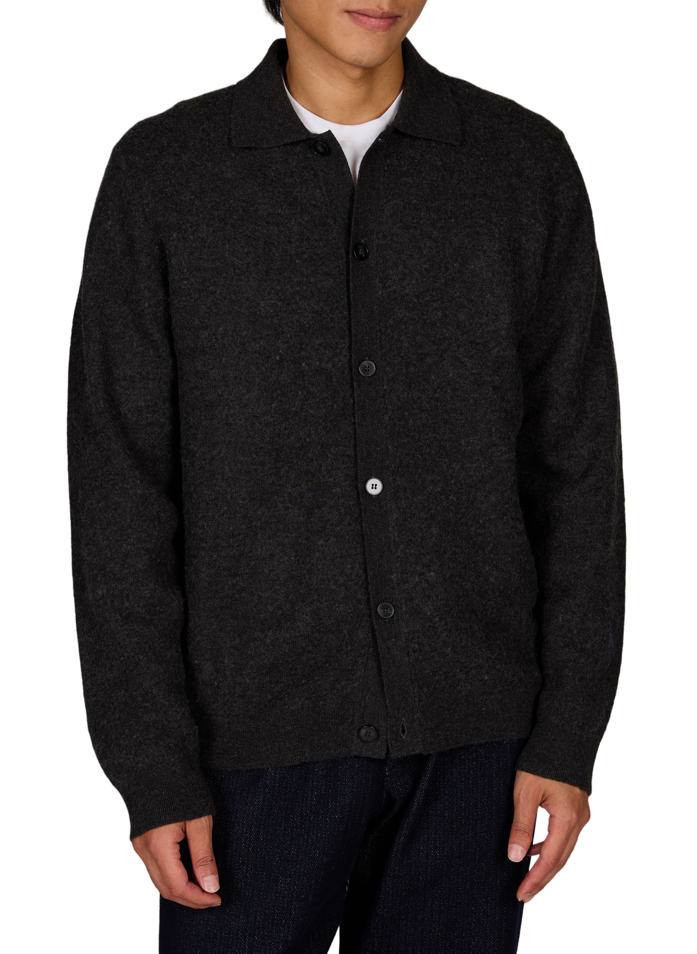 Einfarbiger Woll-Cardigan SAMSOE SAMSOE Grau