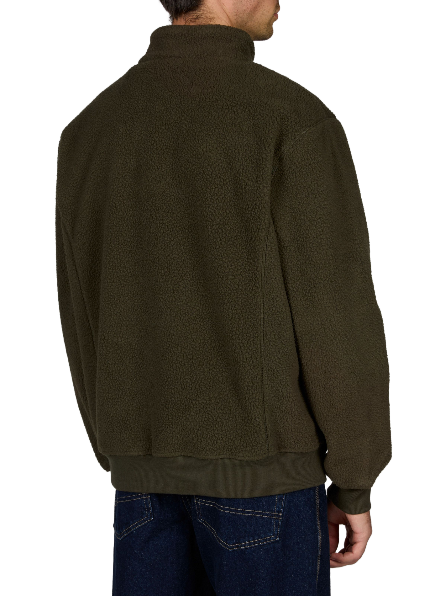 Fleece mit Stehkragen und Reißverschluss uni FAGUO Grun