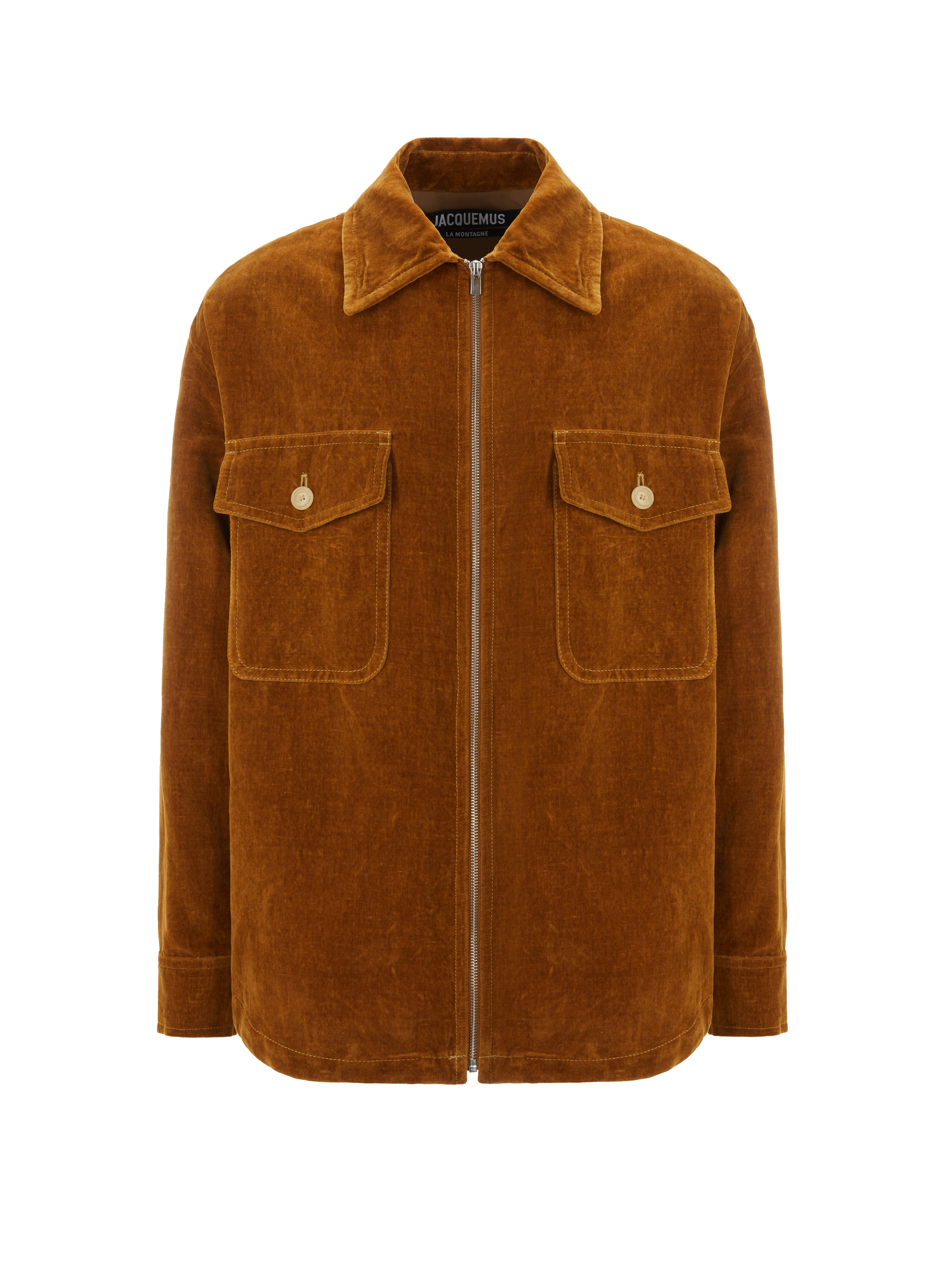 JACQUEMUS Le Blouson Montagne cotton and linen jacket Brown