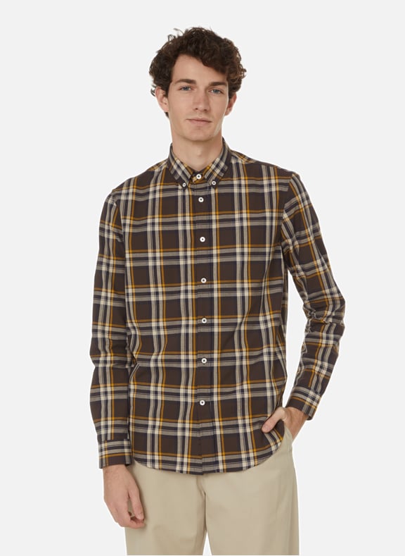 Checked shirt Brown by SAISON 1865 SAISON 1865 Checked shirt Brown