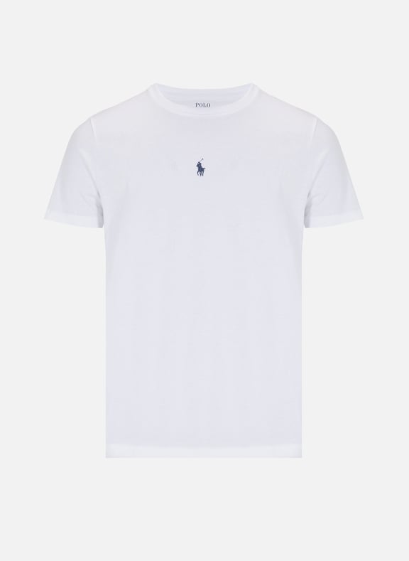 T-shirt slim en coton Blanc by POLO RALPH LAUREN POLO RALPH LAUREN T-shirt slim en coton Blanc