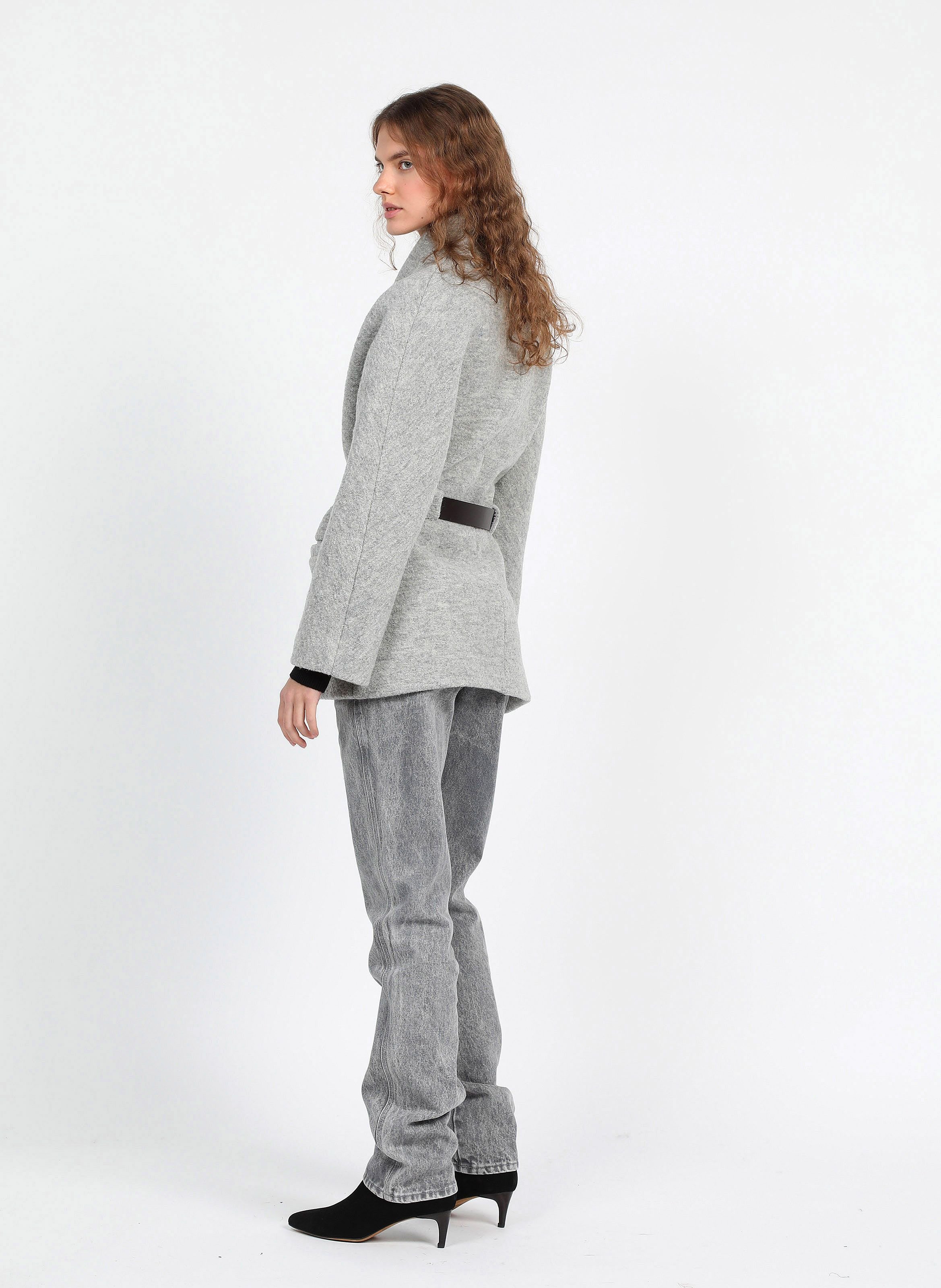 Bottines à bout pointu en cuir mara Noir