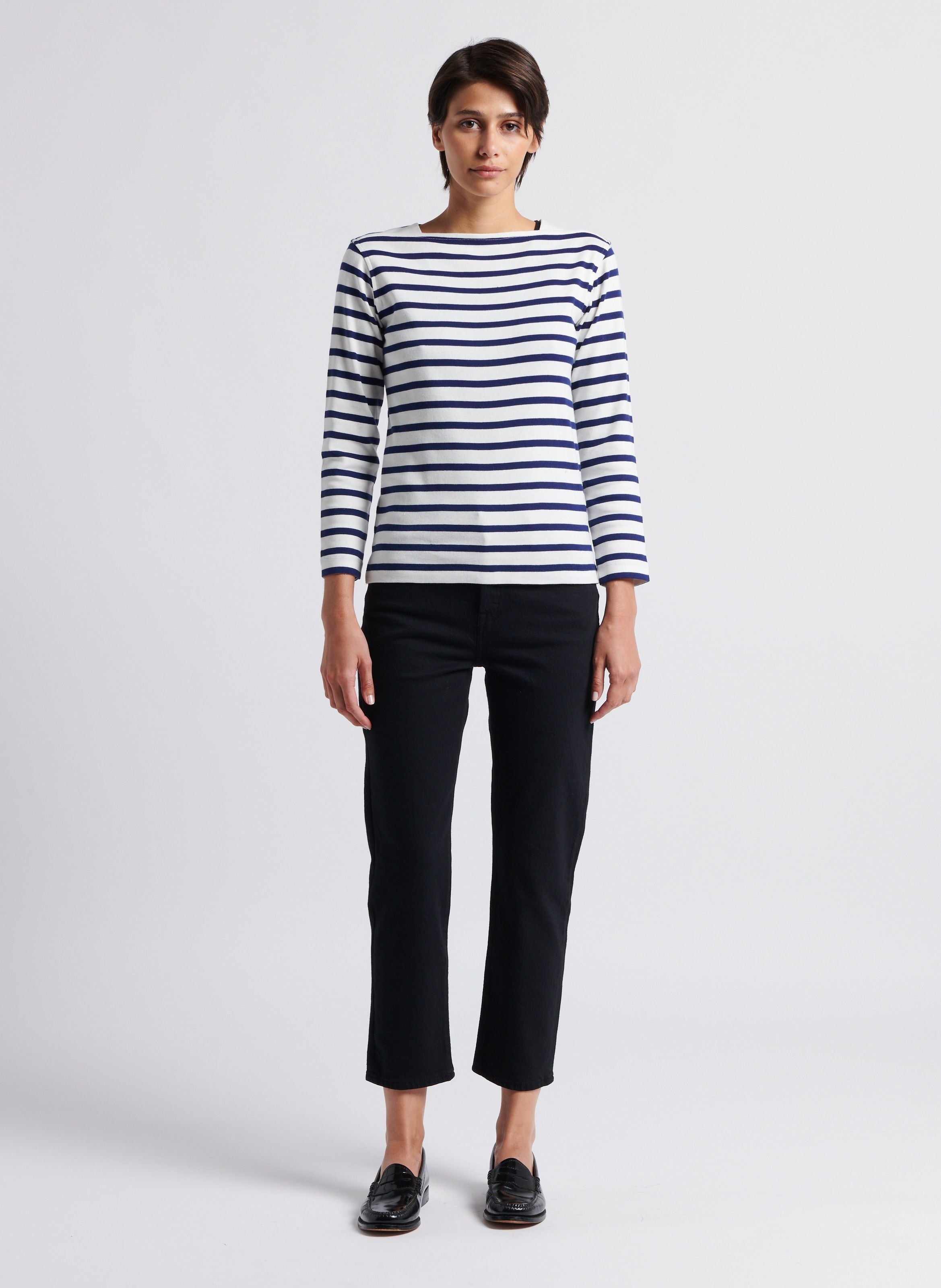 Marinière col bateau en coton katy SOEUR Bleu