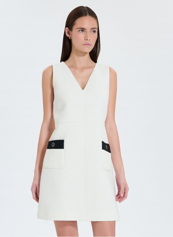 Robe ecru trapèze - raisin Blanc by ZAPA ZAPA Robe ecru trapèze - raisin Blanc