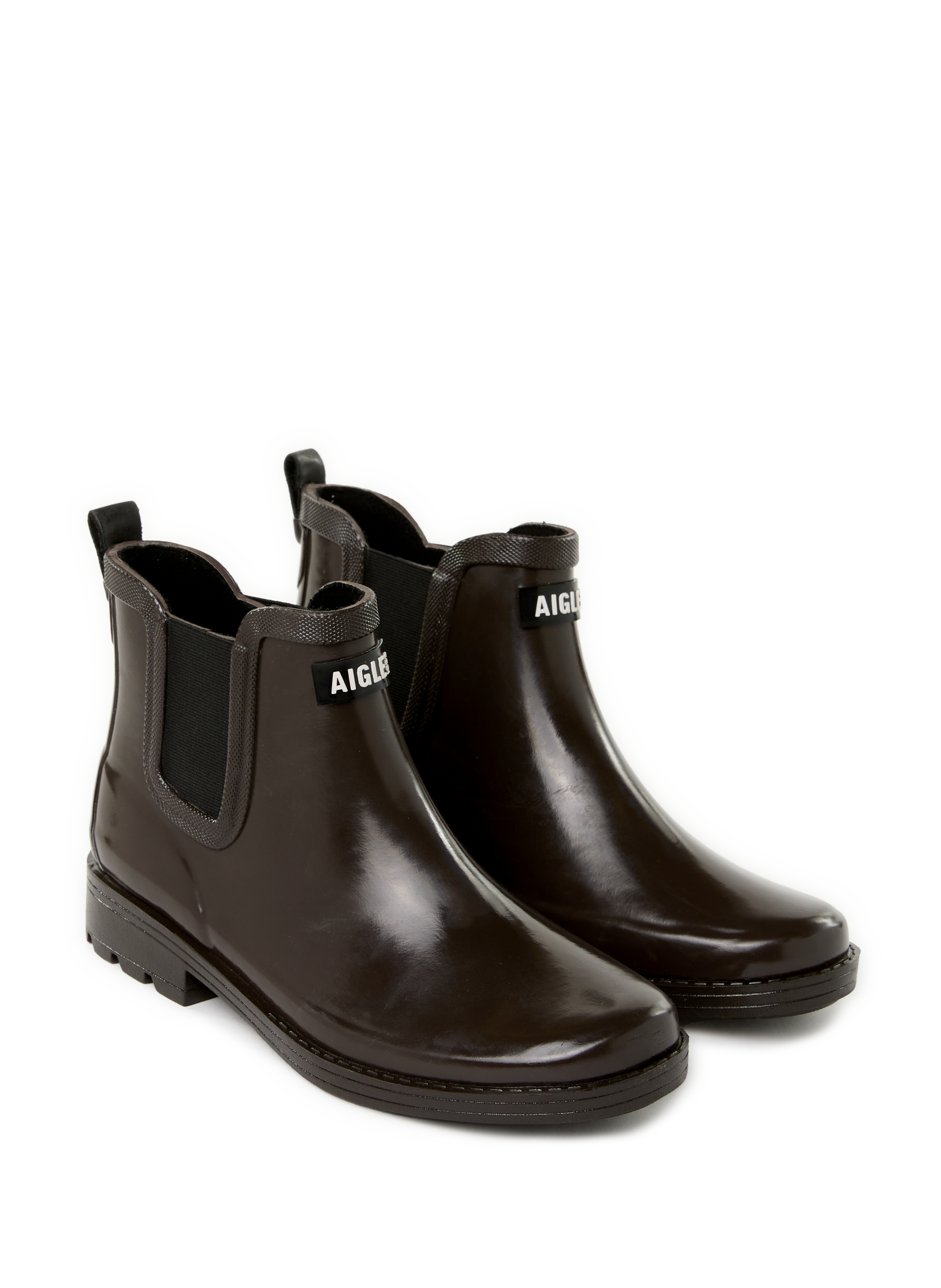 Bottines de pluie crantées AIGLE Marron