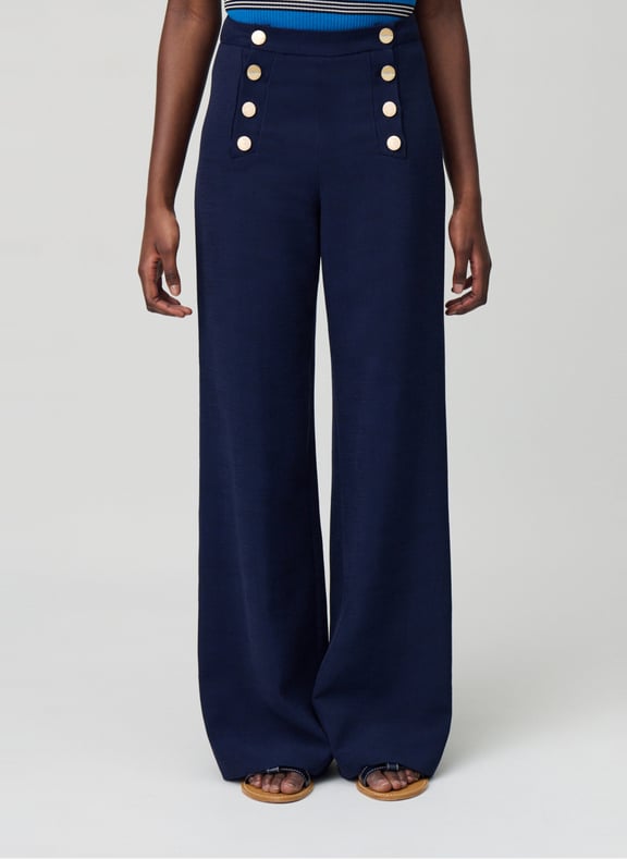 Pantalon droit boutonné Bleu by CLAUDIE PIERLOT CLAUDIE PIERLOT Pantalon droit boutonné Bleu