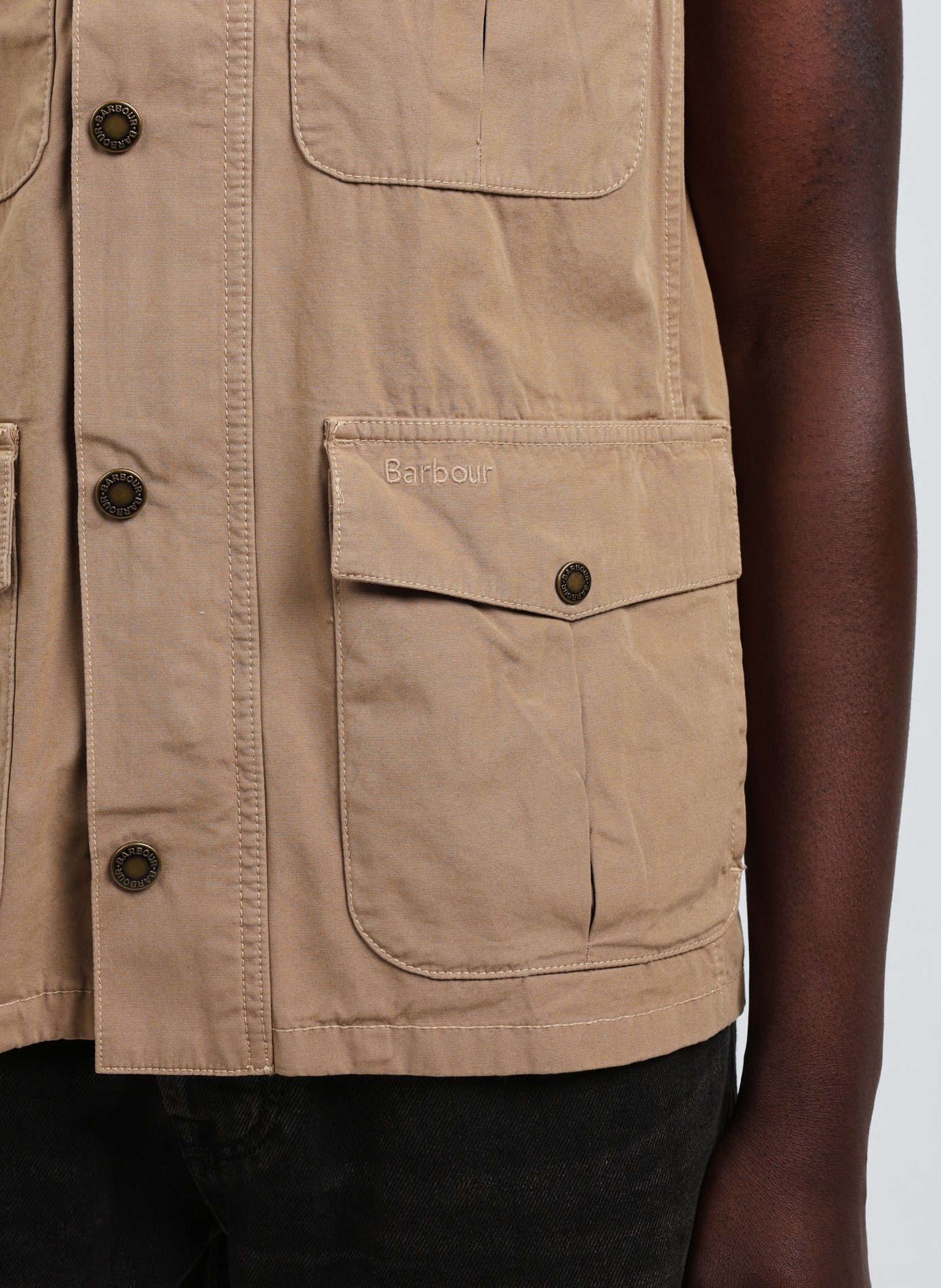 Veste sans manches en coton Beige