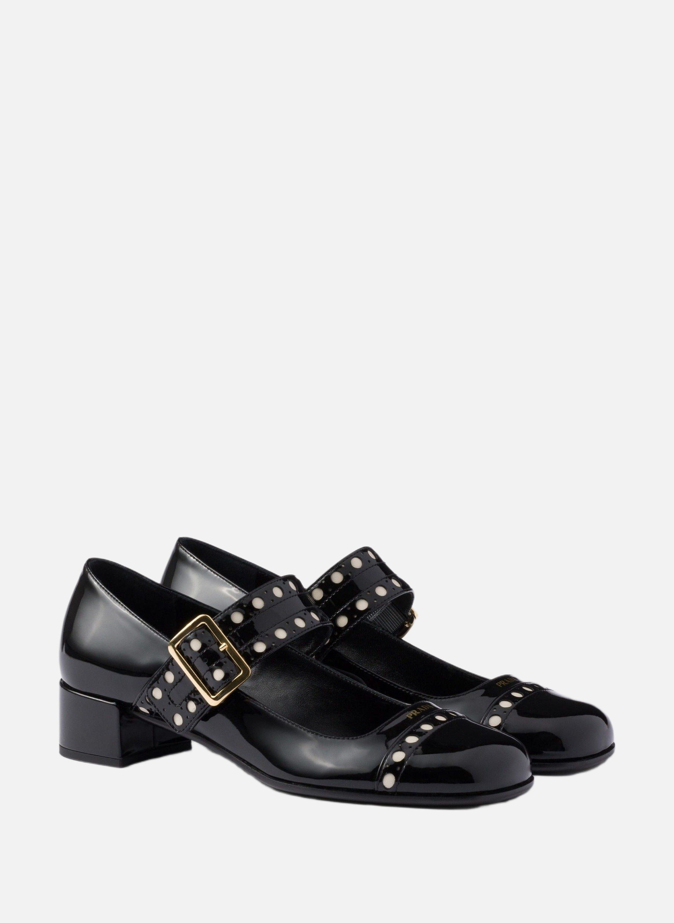 Babies en cuir verni PRADA Noir