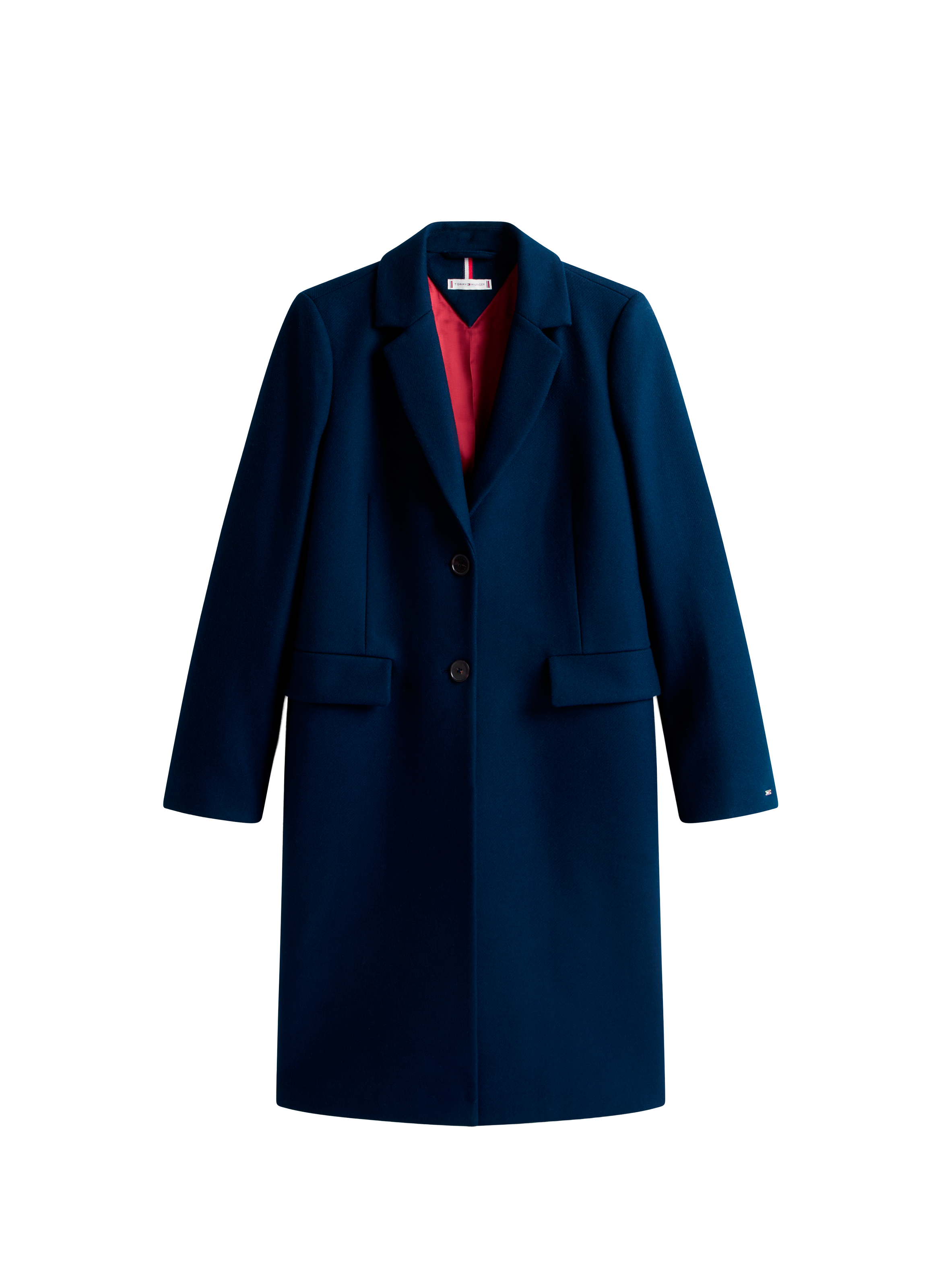 Manteau droit avec cachemire TOMMY HILFIGER Bleu