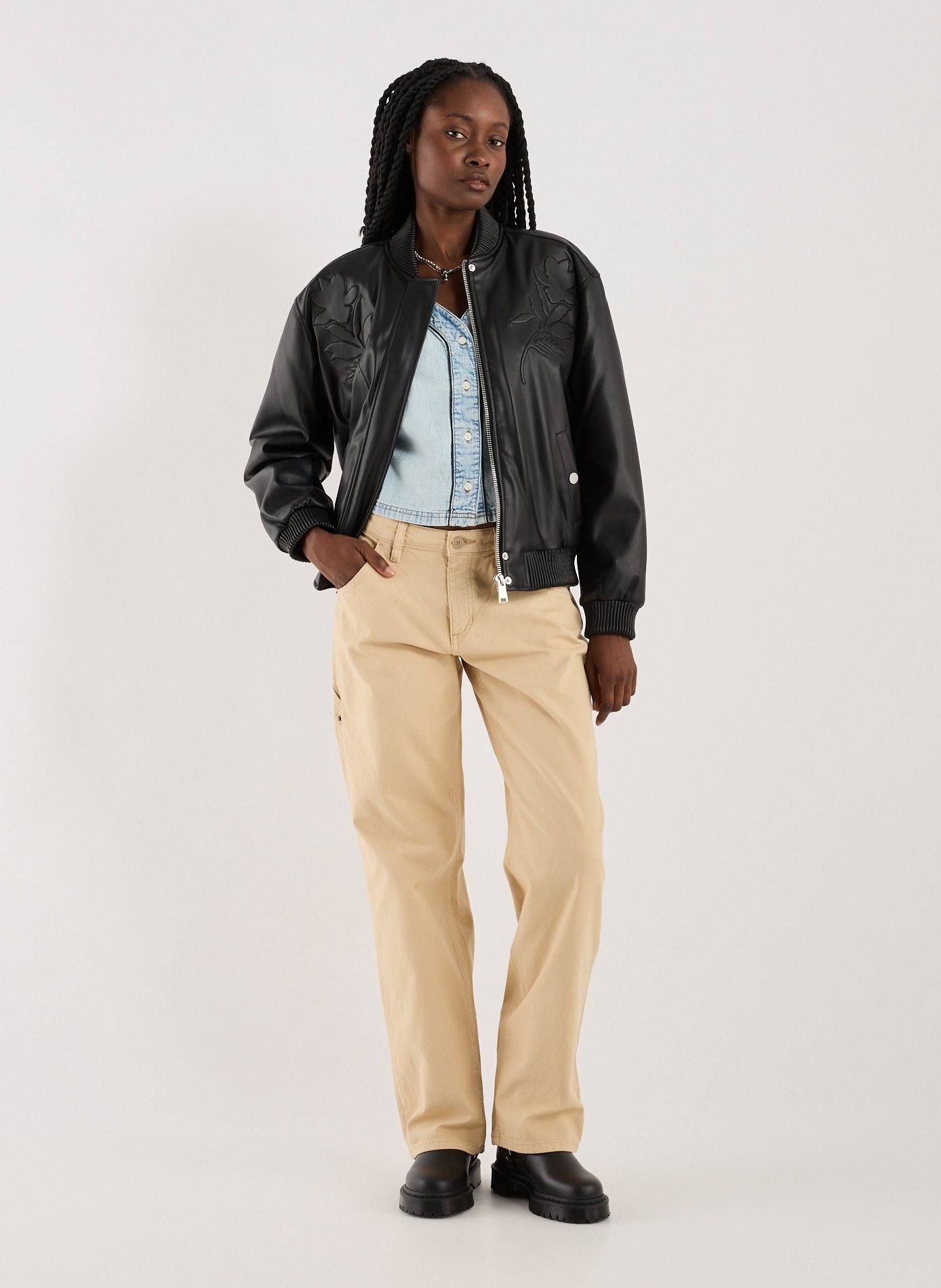 Blouson à relief GUESS Noir