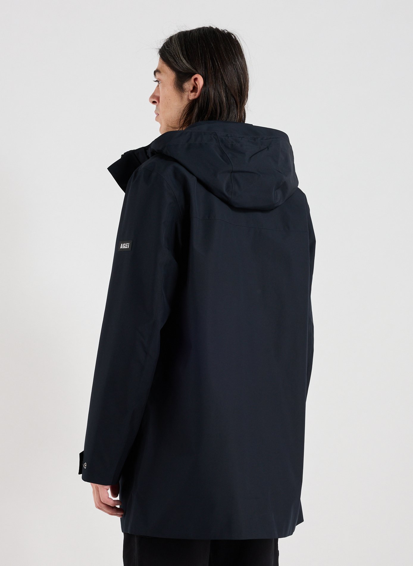 Parka imperméable à capuche AIGLE Noir
